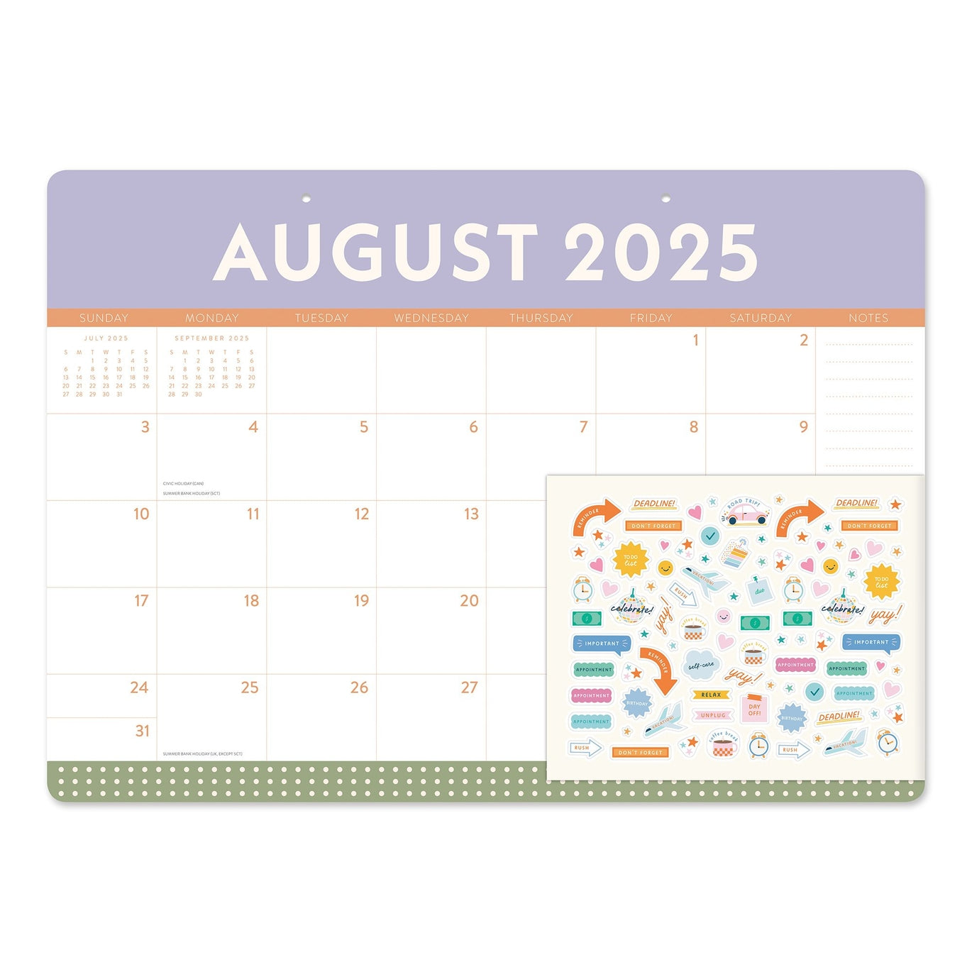 2026 Color Block - 17-Month Desk Blotter Calendar