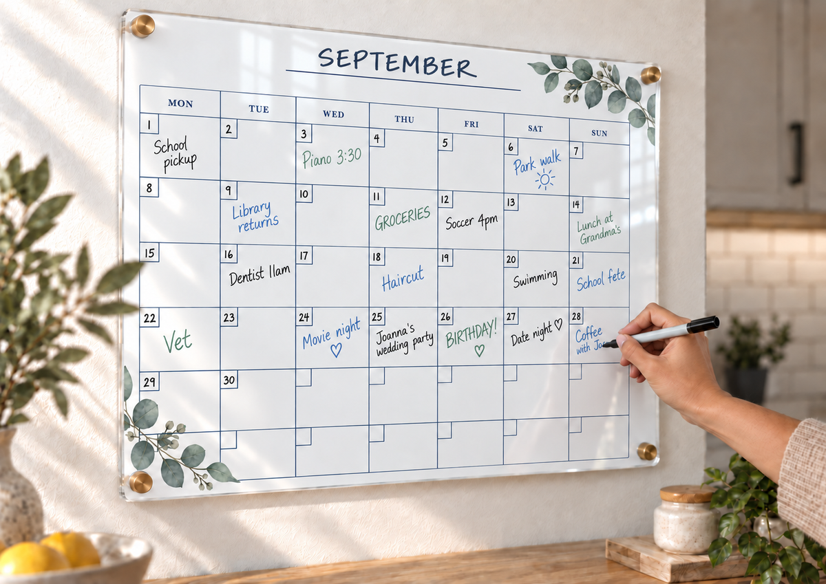 05_-_Eucalyptus___Navy_A3_Acrylic_Wall_Calendar_-_Dry_Erase_-_EP-AC-A3-004_-_649310204793_-_Writing_in_Use.png