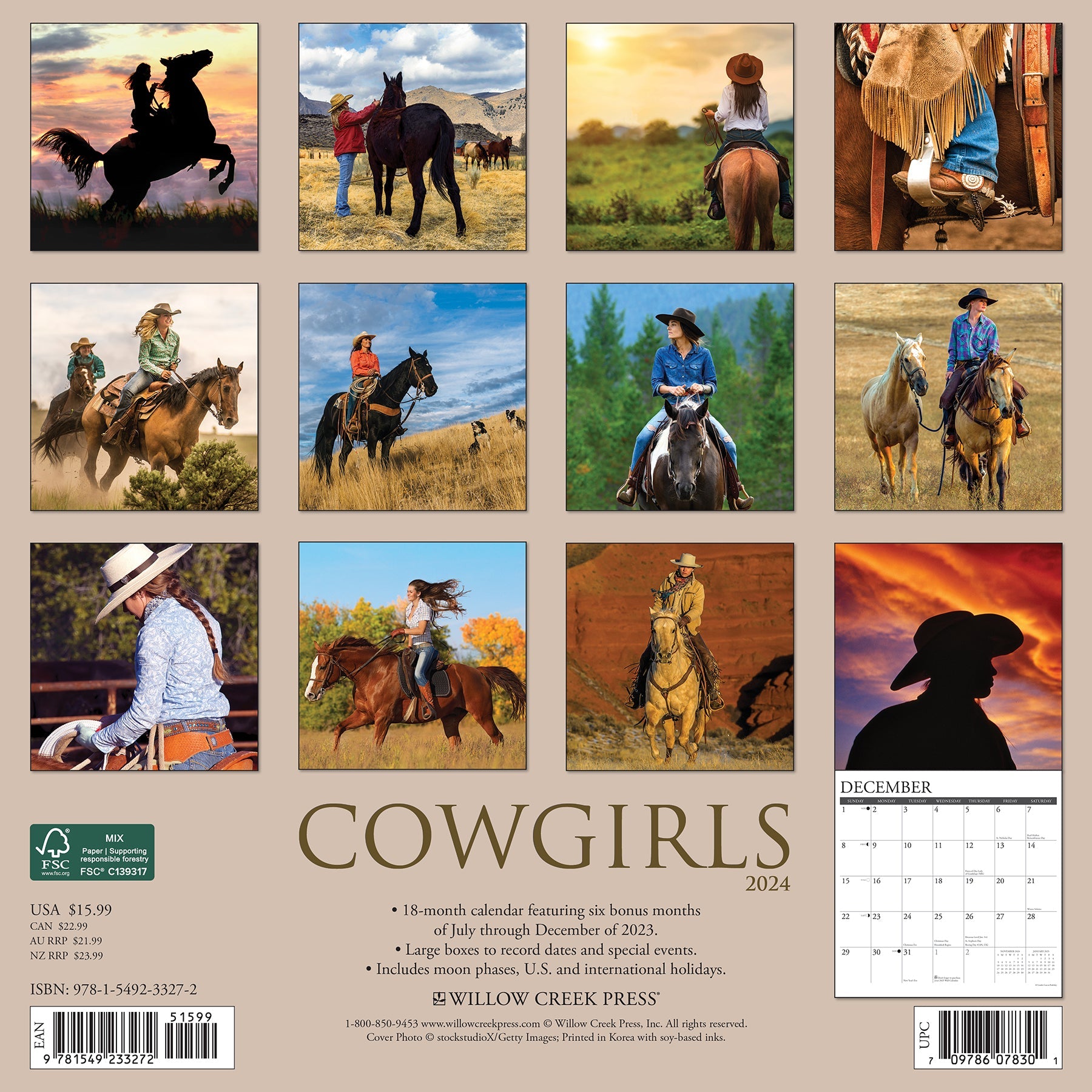 2024 Cowgirls - Square Wall Calendar