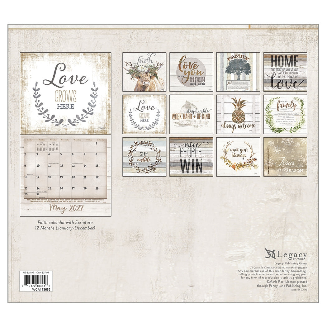 2027 Faith And Family - Scripture - Deluxe Wall Calendar
