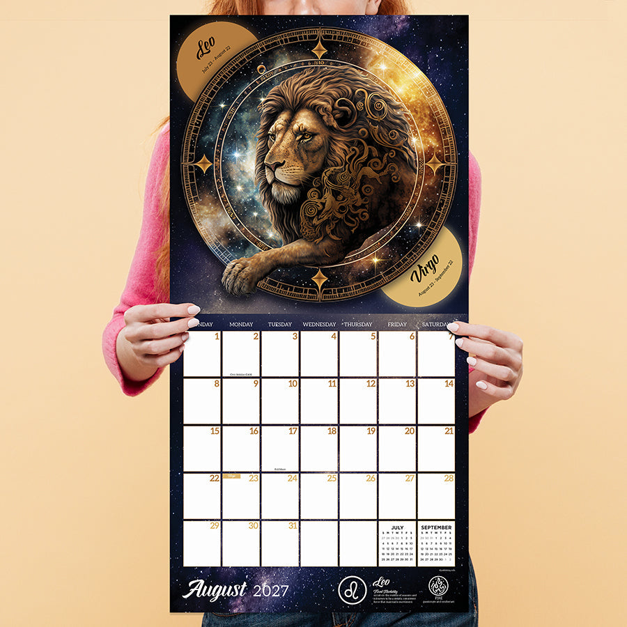 2027 Astrology wall calendar showing its open size