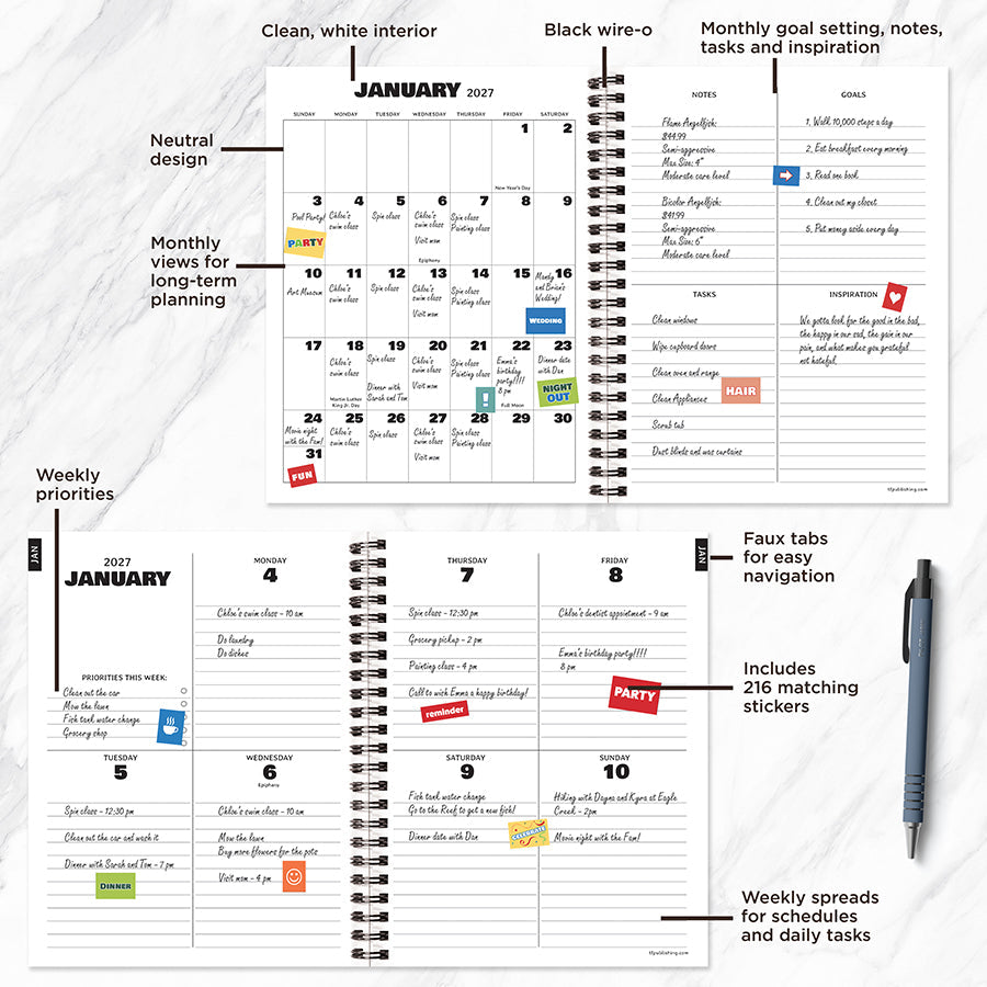 2027 Coca-Cola planner features and planning layout