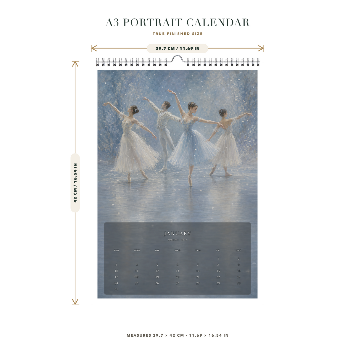 2027 A Year at the Ballet (The Reimagined Collection - Inspired By Edgar Degas) - A3 Wall Calendar - Image 08