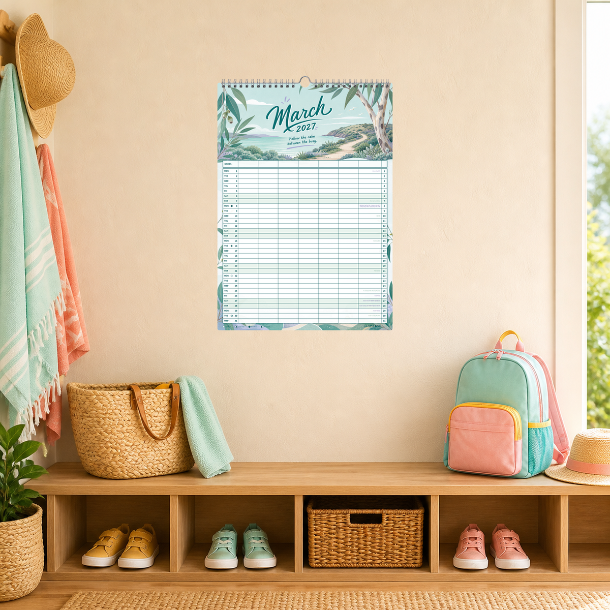 2027 Coast & Canopy - ONE BIG US A3 Australian Family Organiser Calendar - Image 09