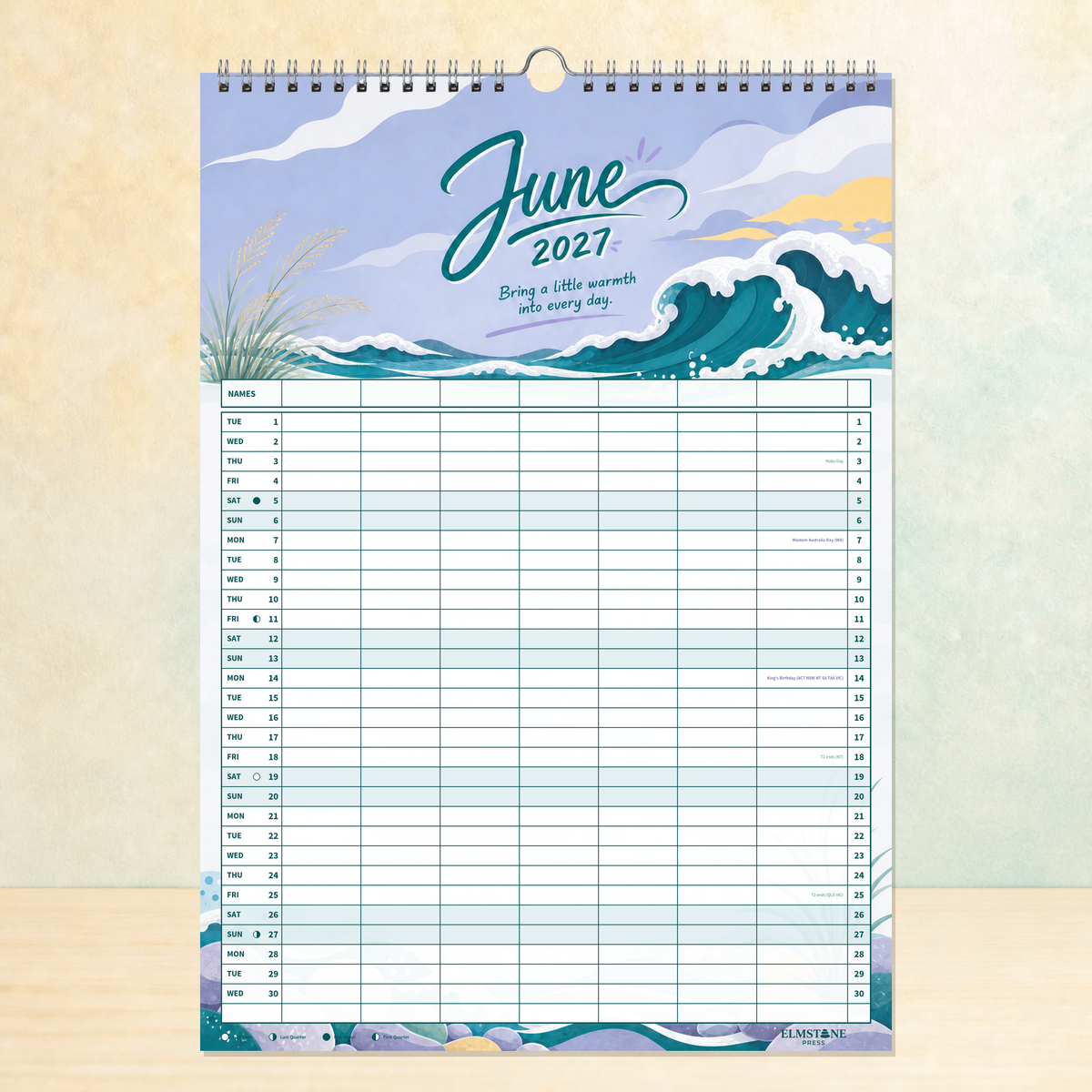 2027 Coast & Canopy - ONE BIG US A3 Australian Family Organiser Calendar - Image 10