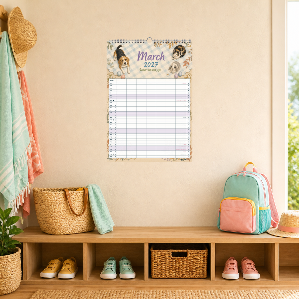 2027 Creature Comforts - ONE BIG US A3 Australian Family Organiser Calendar - Image 09