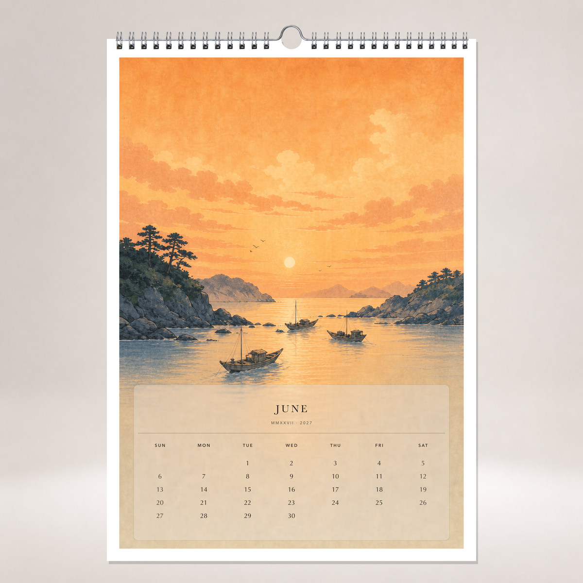 2027 Earth & Sky (The Reimagined Collection - Inspired By Katsushika Hokusai) - A3 Wall Calendar - Image 10