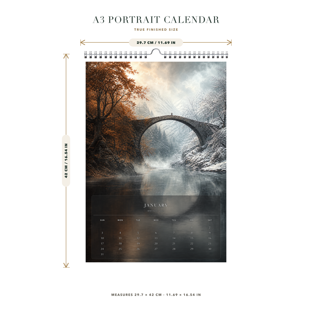 2027 Engraved Legends (The Reimagined Collection - Inspired By Gustave Doré) - A3 Wall Calendar - Image 08
