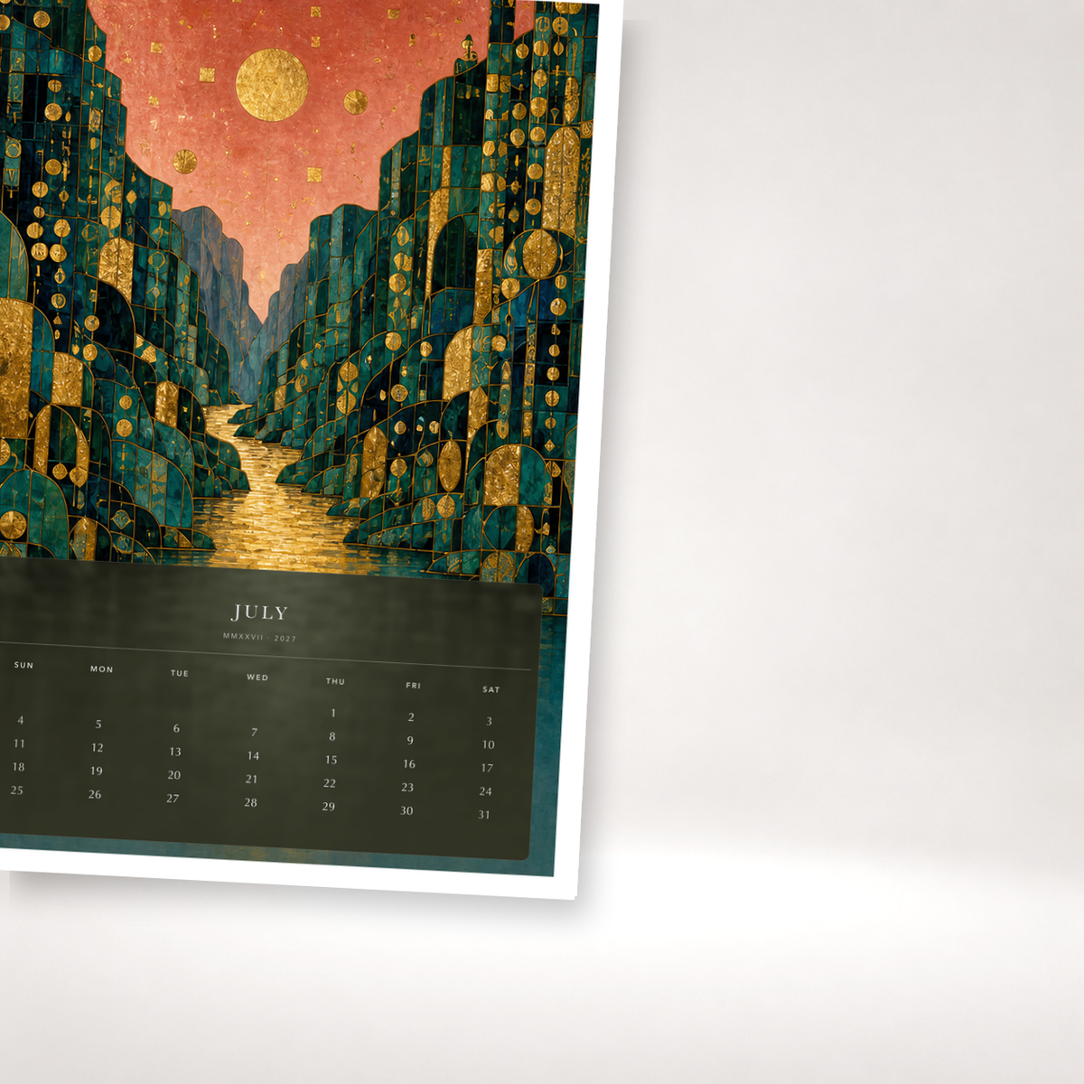 2027 Golden Reveries (The Reimagined Collection - Inspired By Gustav Klimt) - A3 Wall Calendar - Image 07
