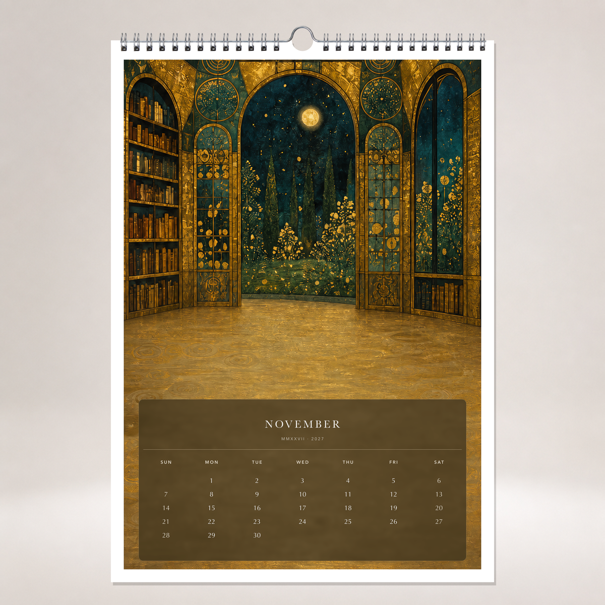 2027 Golden Reveries (The Reimagined Collection - Inspired By Gustav Klimt) - A3 Wall Calendar - Image 11