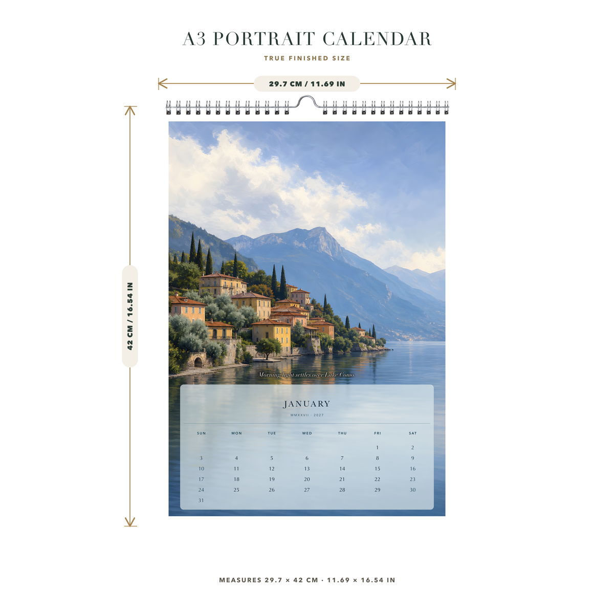 2027 Italy (The Grand Canvas Collection) - A3 Wall Calendar - Image 08