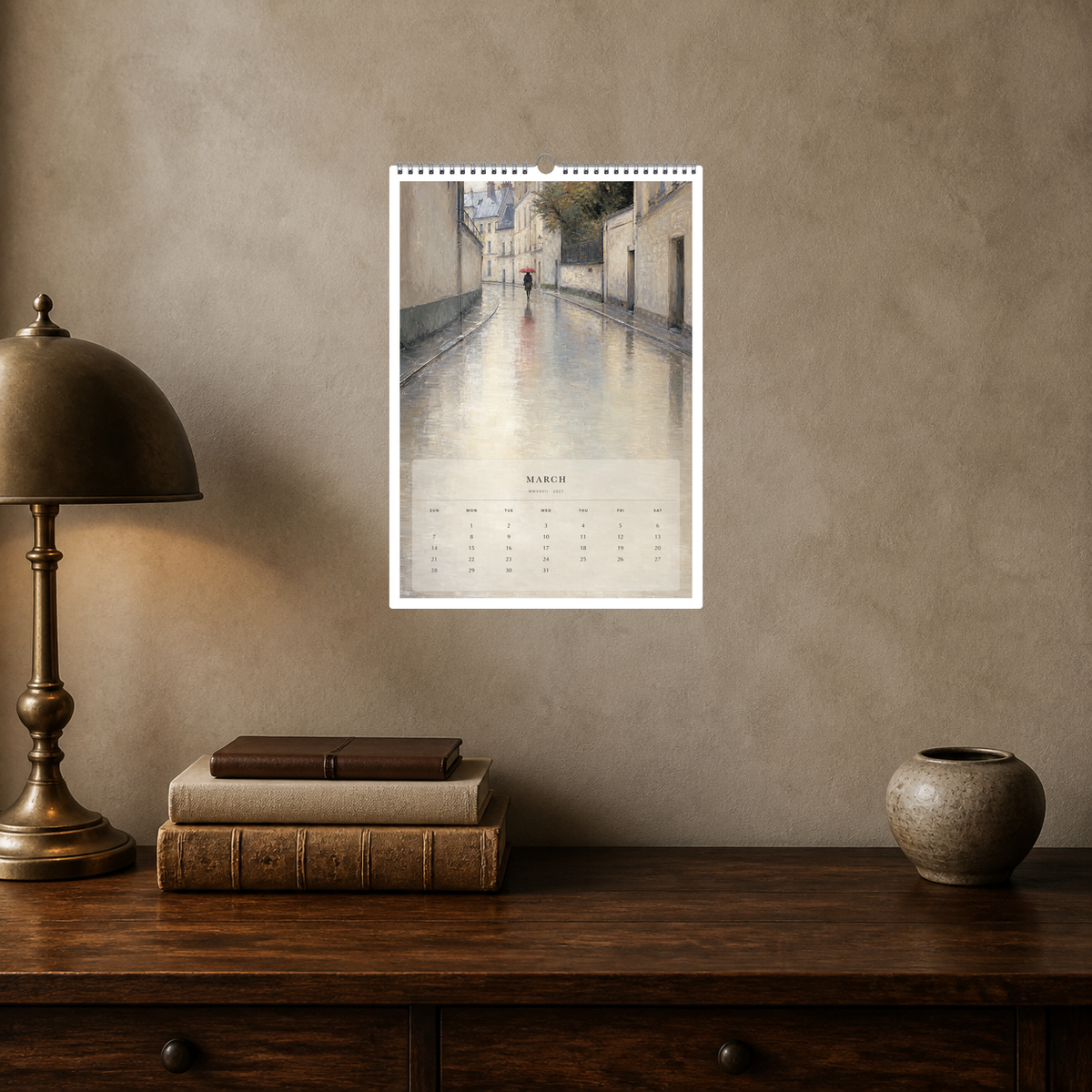 2027 Paris After Rain (The Reimagined Collection - Inspired By Gustave Caillebotte) - A3 Wall Calendar - Image 09