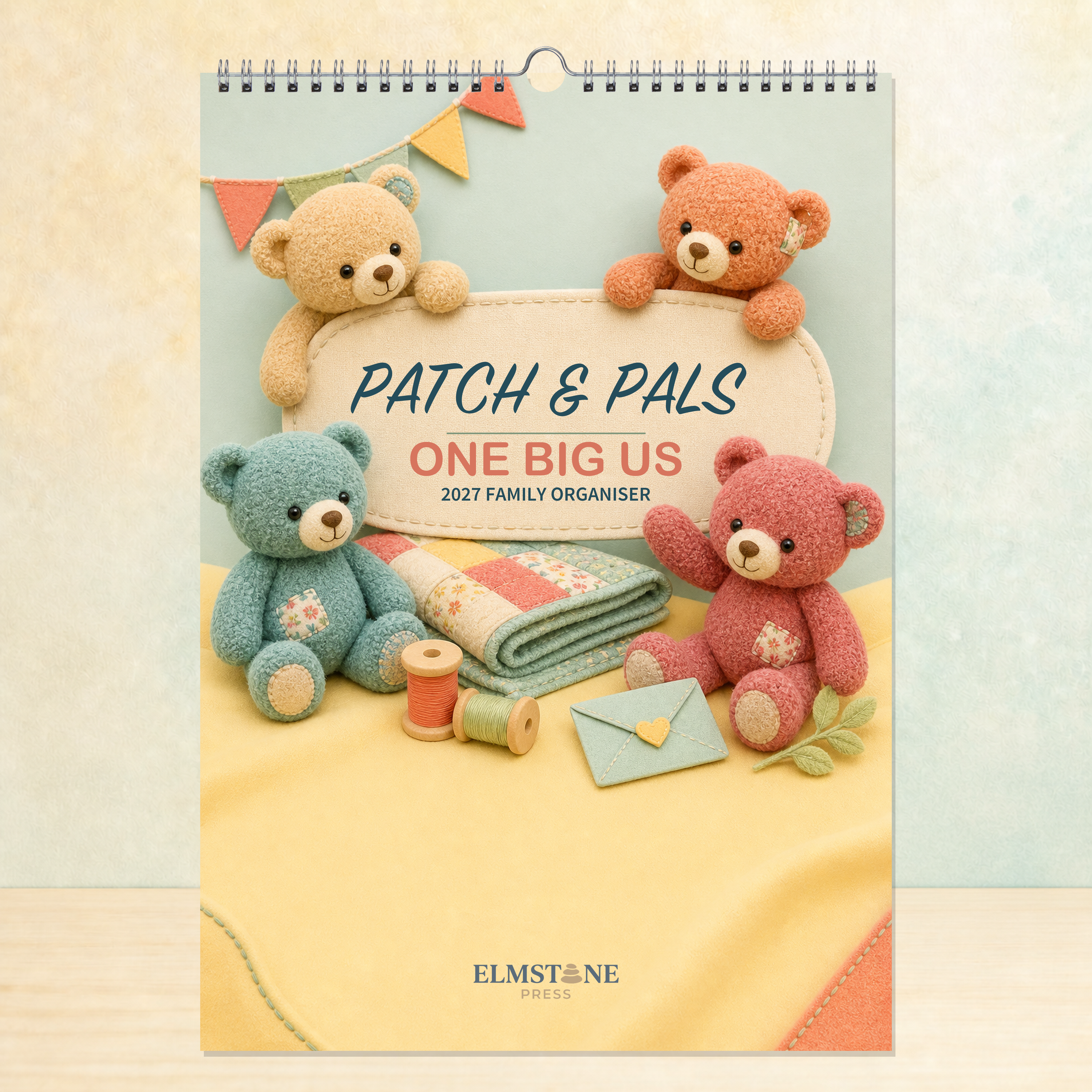 2027 Patch & Pals - ONE BIG US A3 Australian Family Organiser Calendar - Image 01
