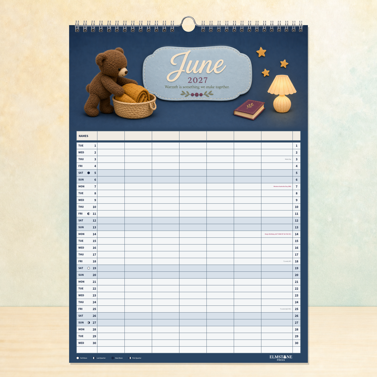 2027 Patch & Pals - ONE BIG US A3 Australian Family Organiser Calendar - Image 10