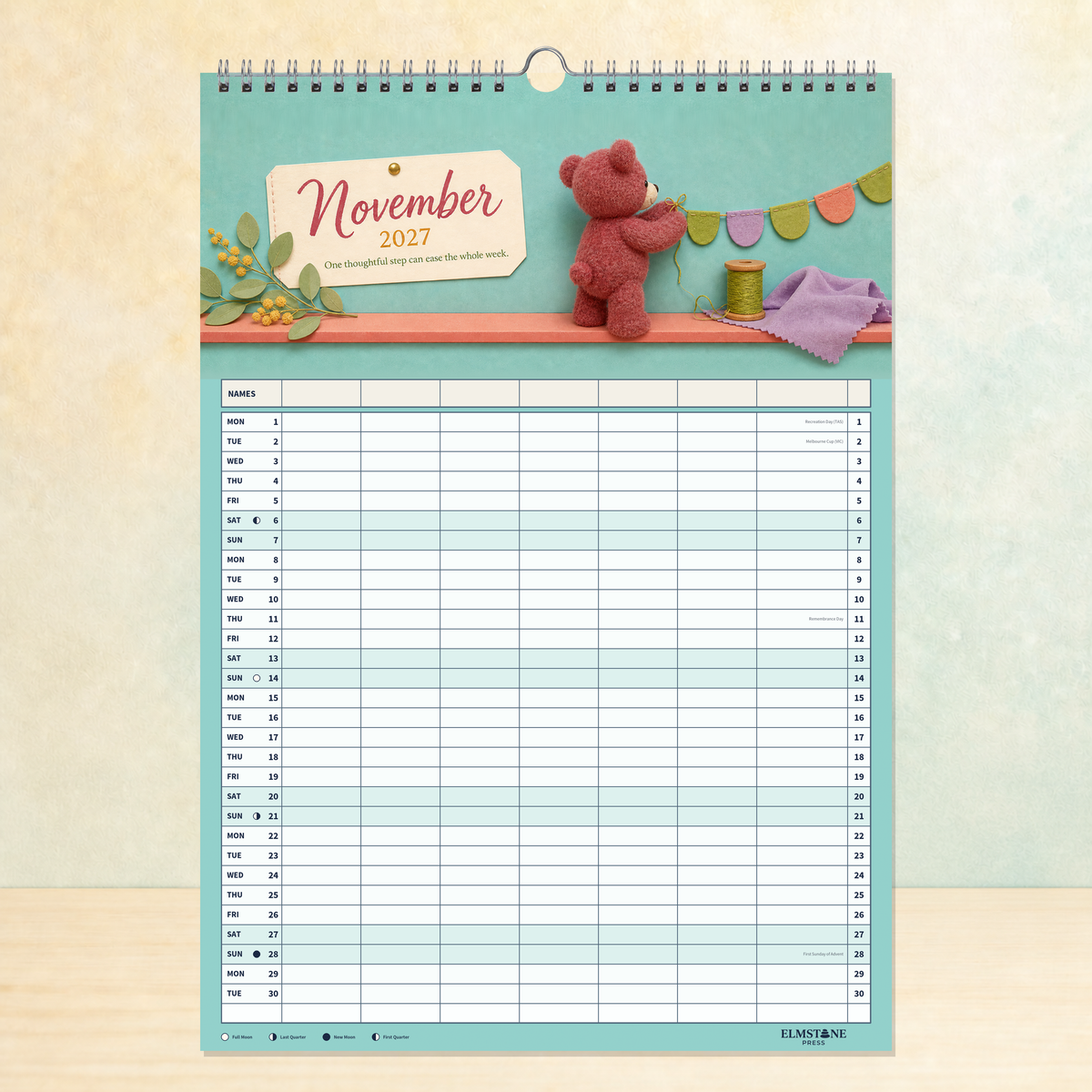 2027 Patch & Pals - ONE BIG US A3 Australian Family Organiser Calendar - Image 11