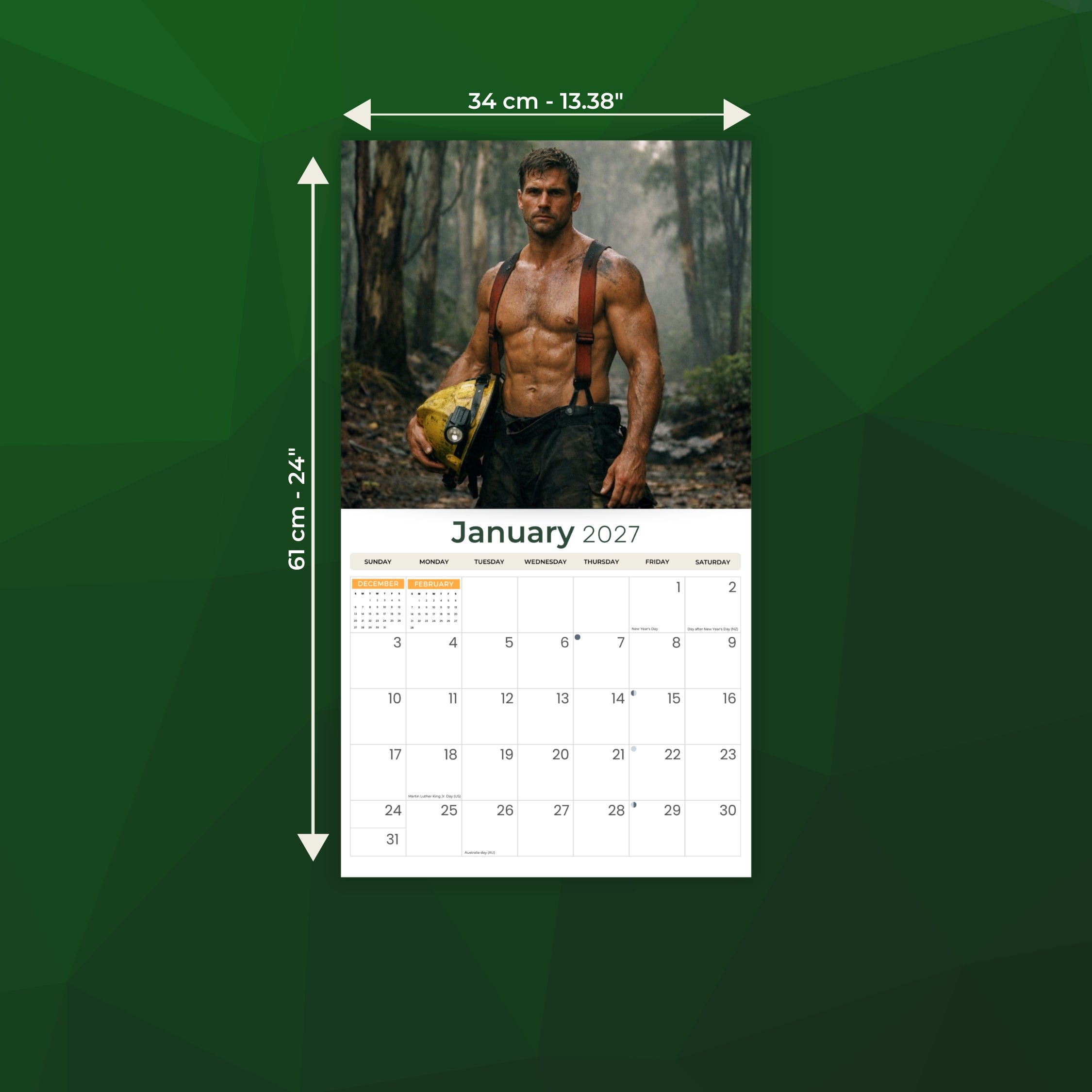 2027 Firefighters - Deluxe Wall Calendar