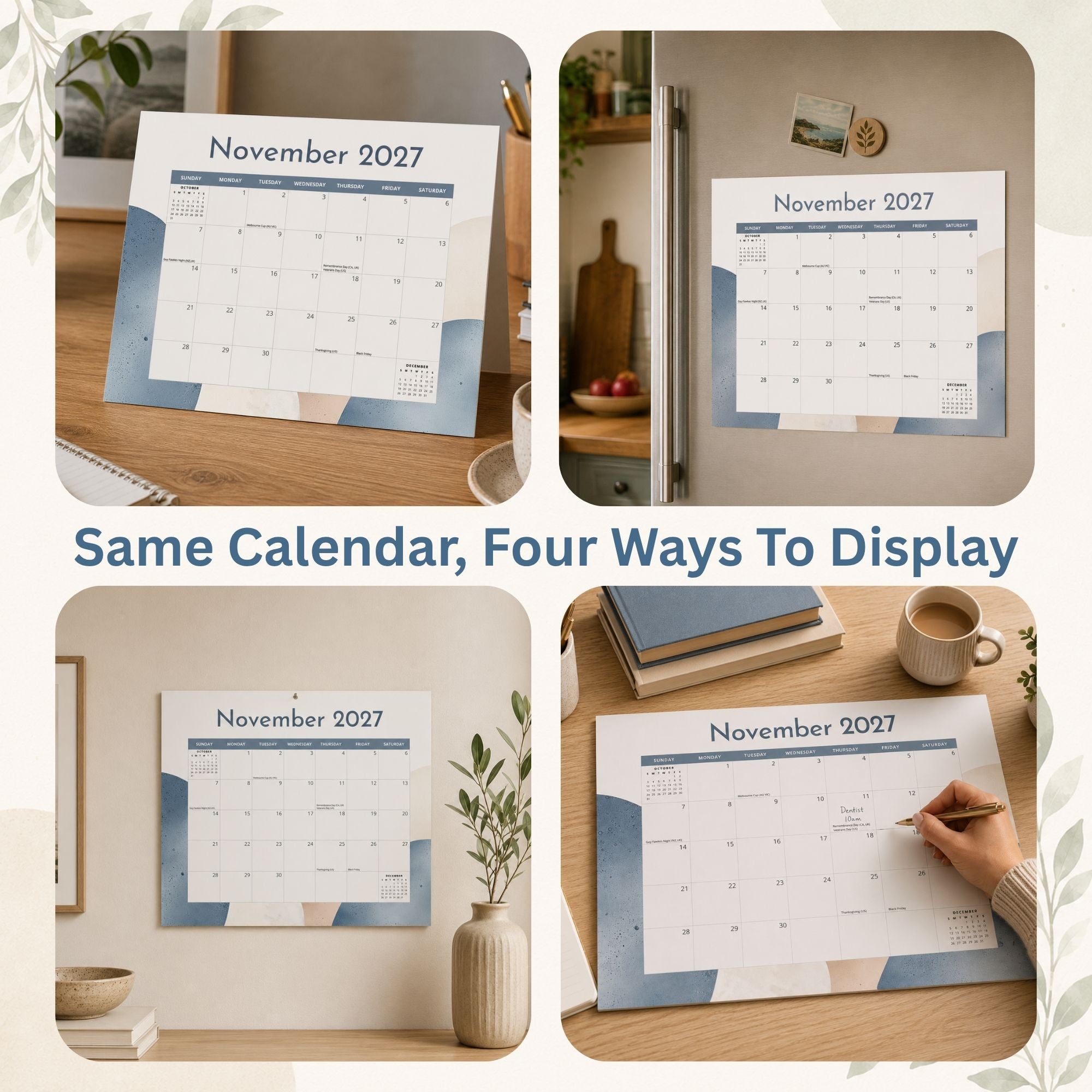 2027 Form & Flow - Versatile 4-in-1 Magnetic, Wall and Desk Calendar
