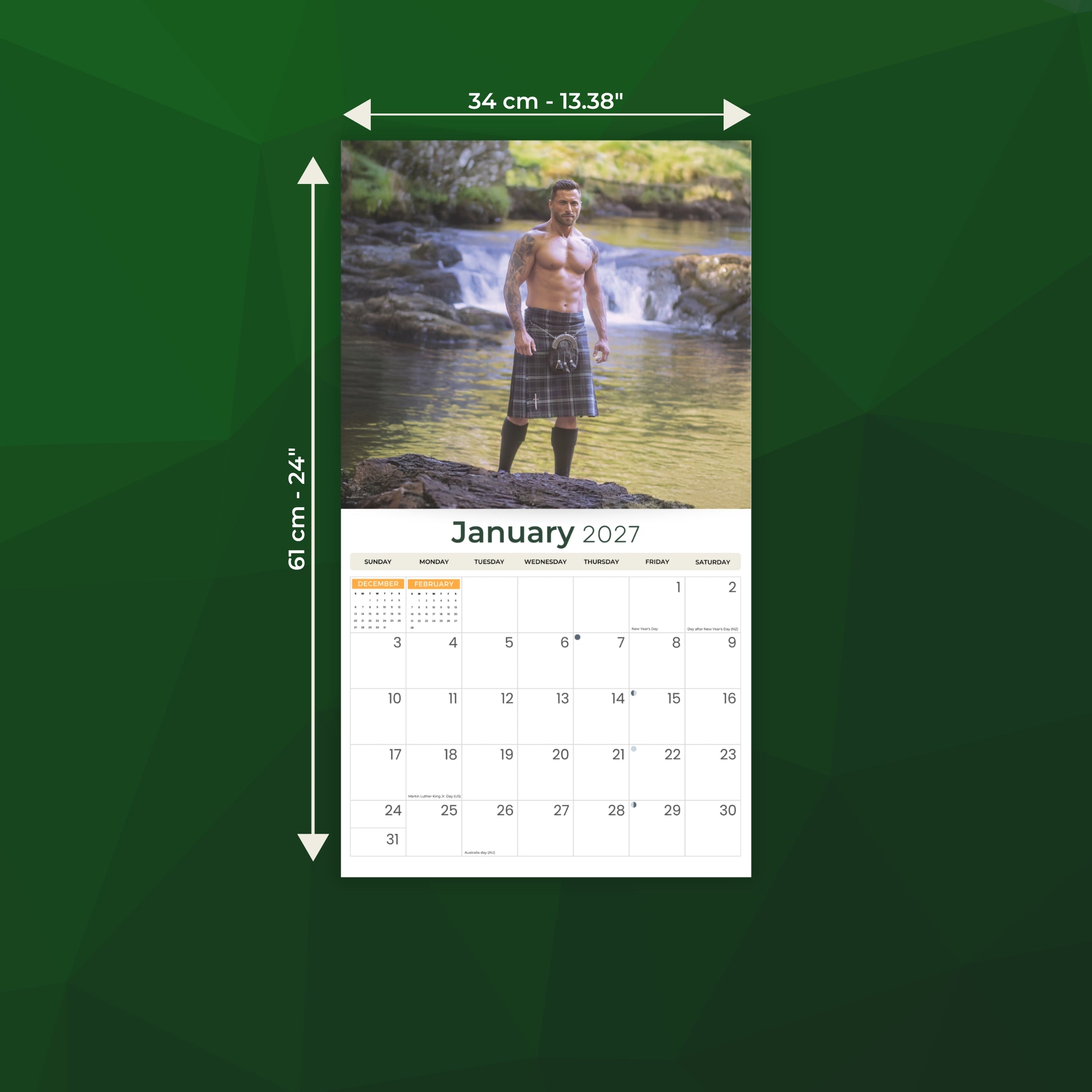 2027 Men In Kilts - Deluxe Wall Calendar