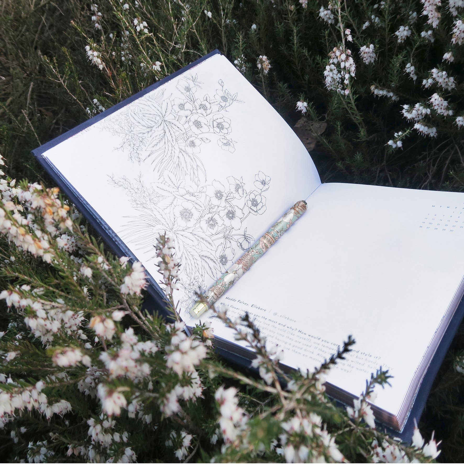 Bouquet In Soft Blue - Rollerball Pen (Boxed)