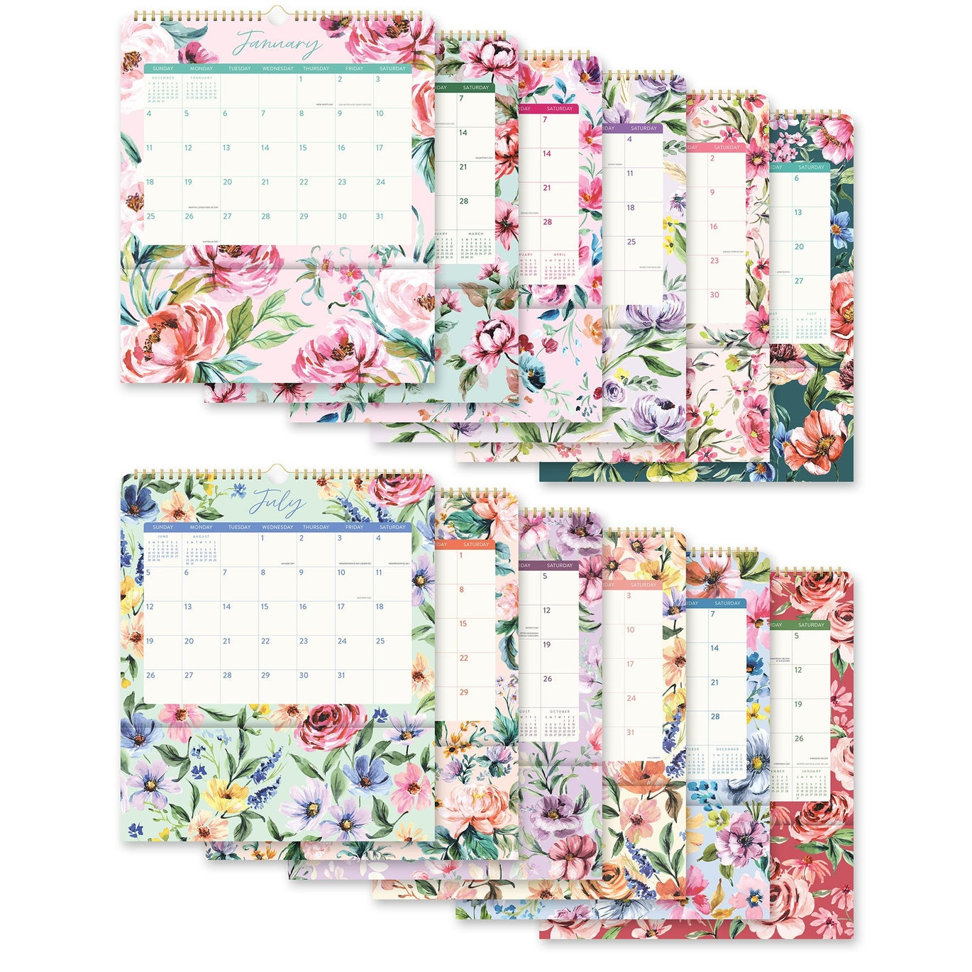2026 Bella Flora - Pocket Plus Deluxe Wall Calendar
