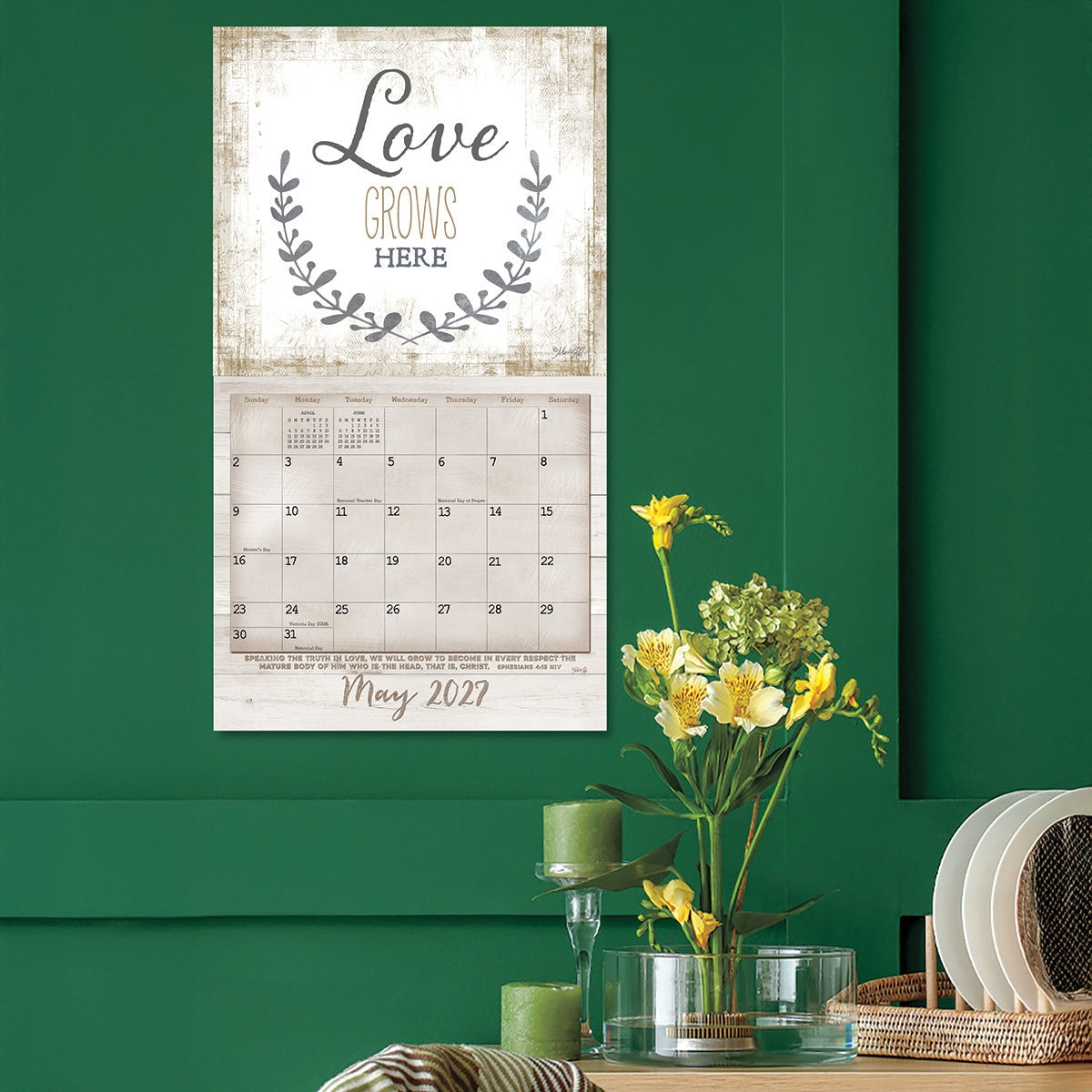 2027 Faith And Family - Scripture - Deluxe Wall Calendar