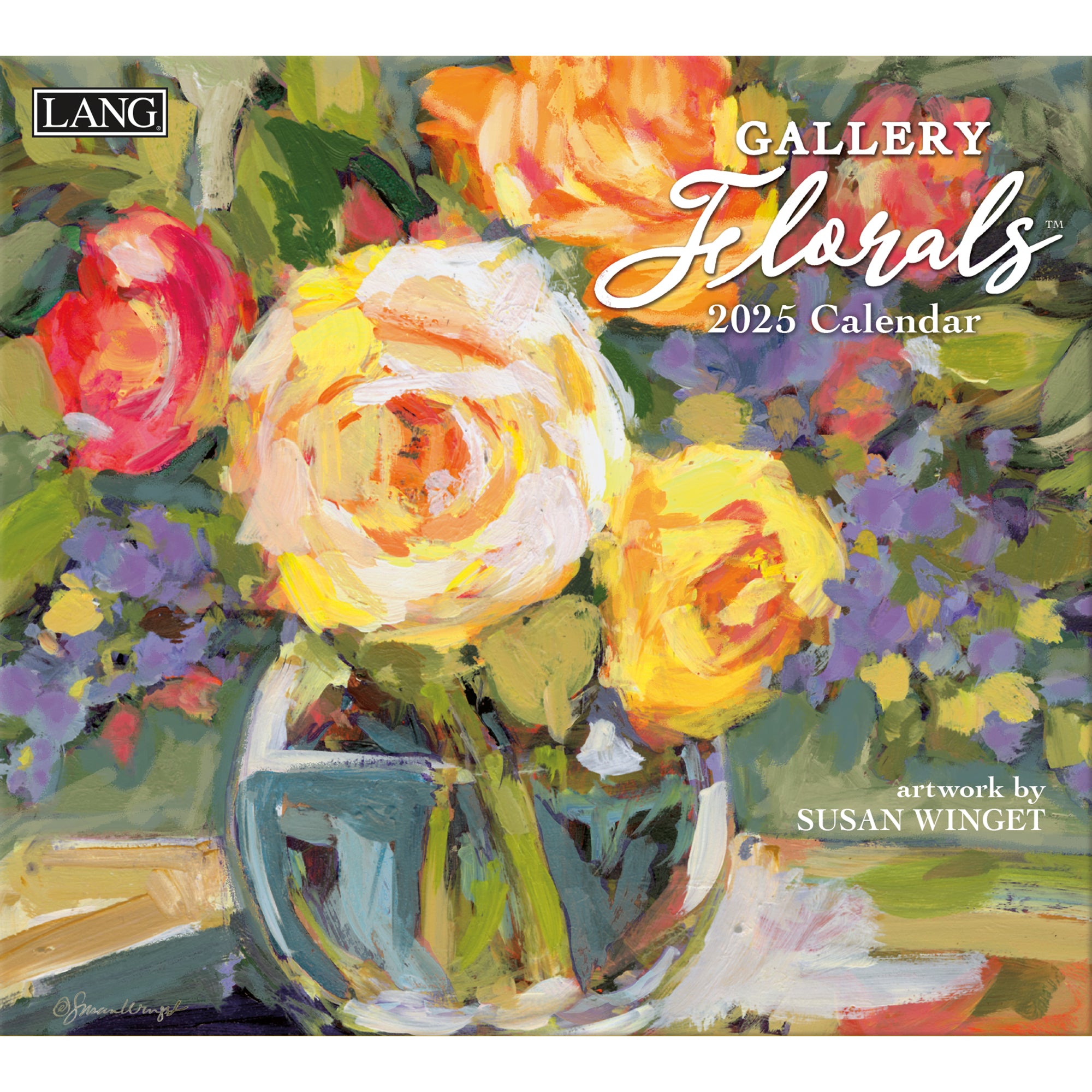 2025 LANG Gallery Florals By Susan Winget Deluxe Wall Calendar