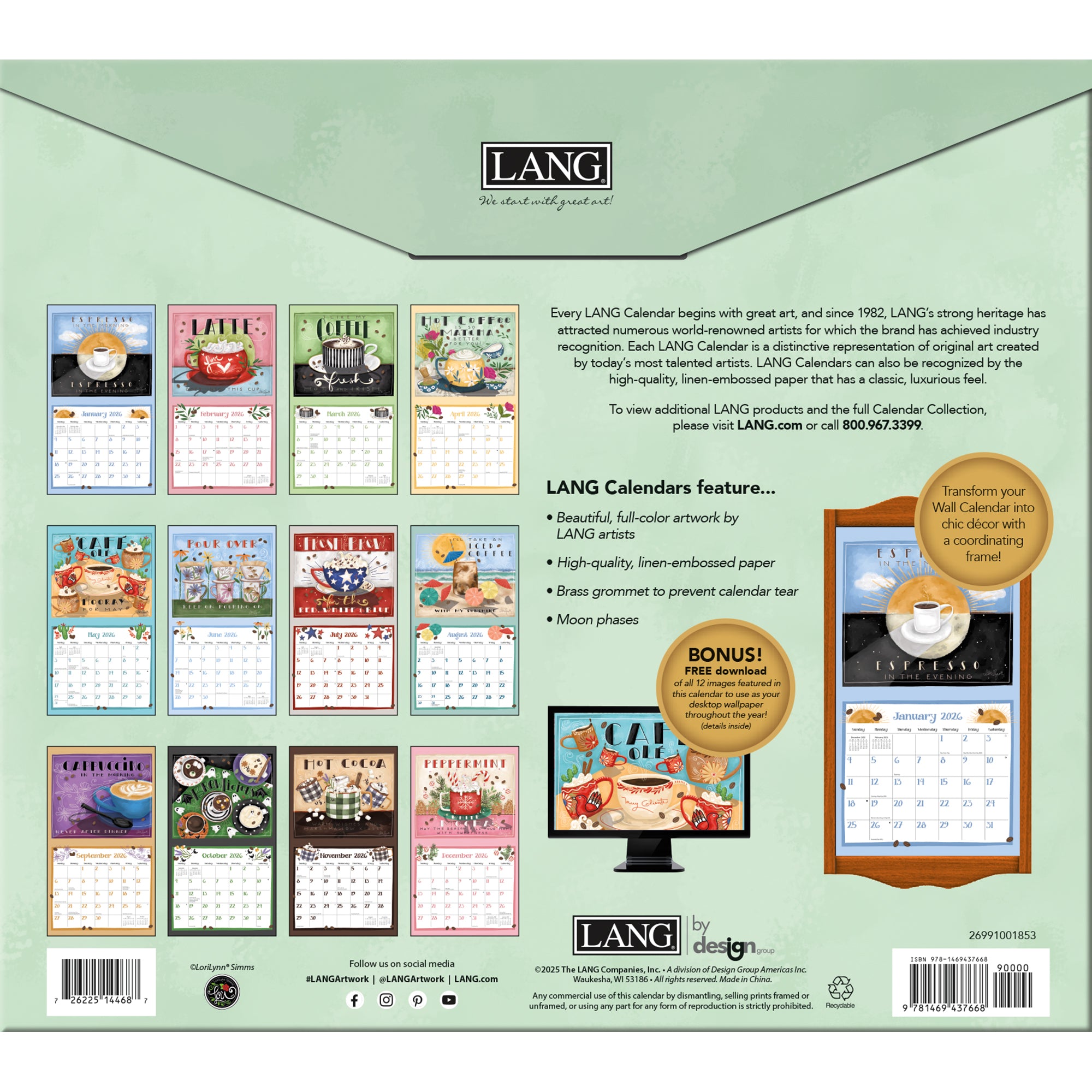 2026 LANG Coffee - Deluxe Wall Calendar