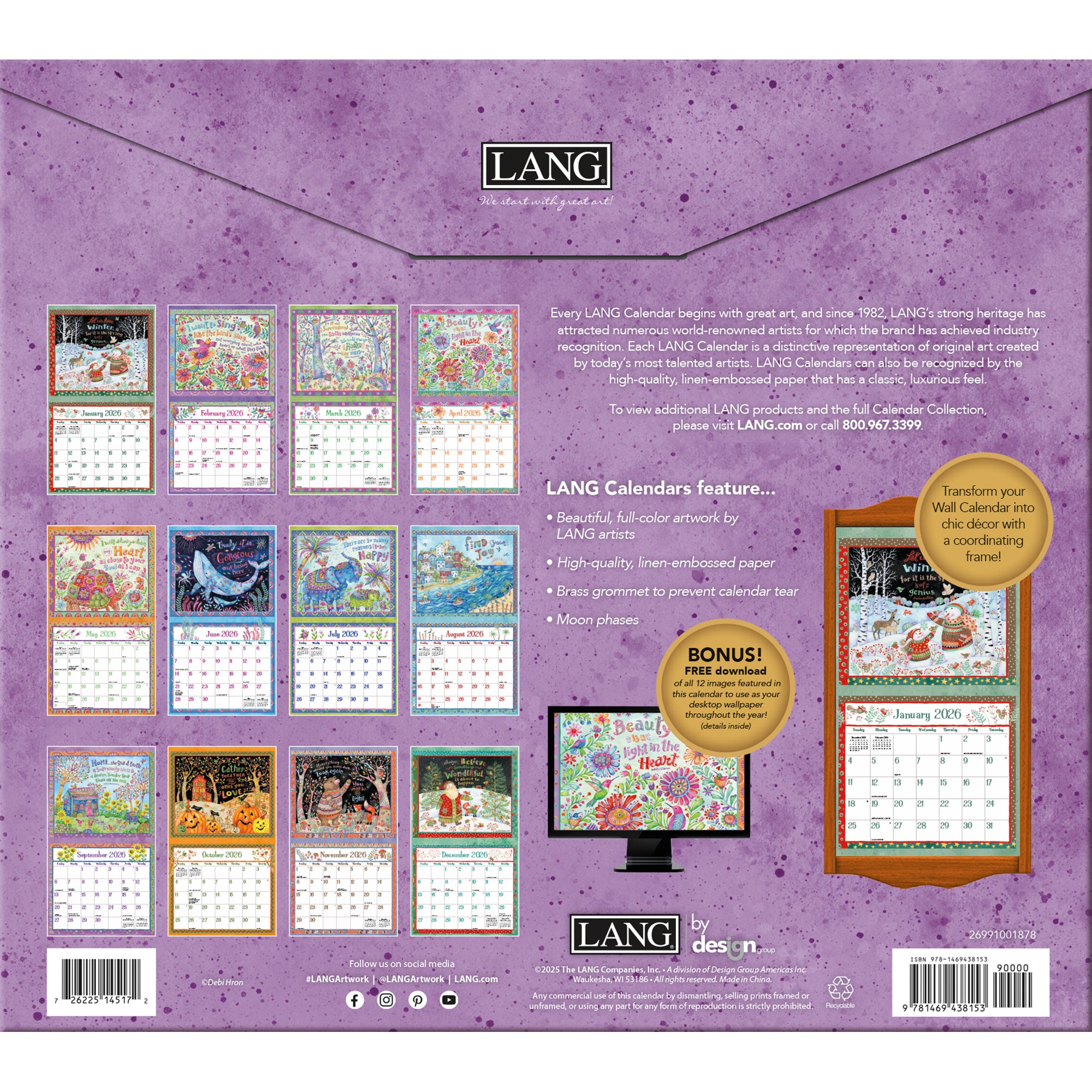 2026 LANG Simple Inspirations - Deluxe Wall Calendar