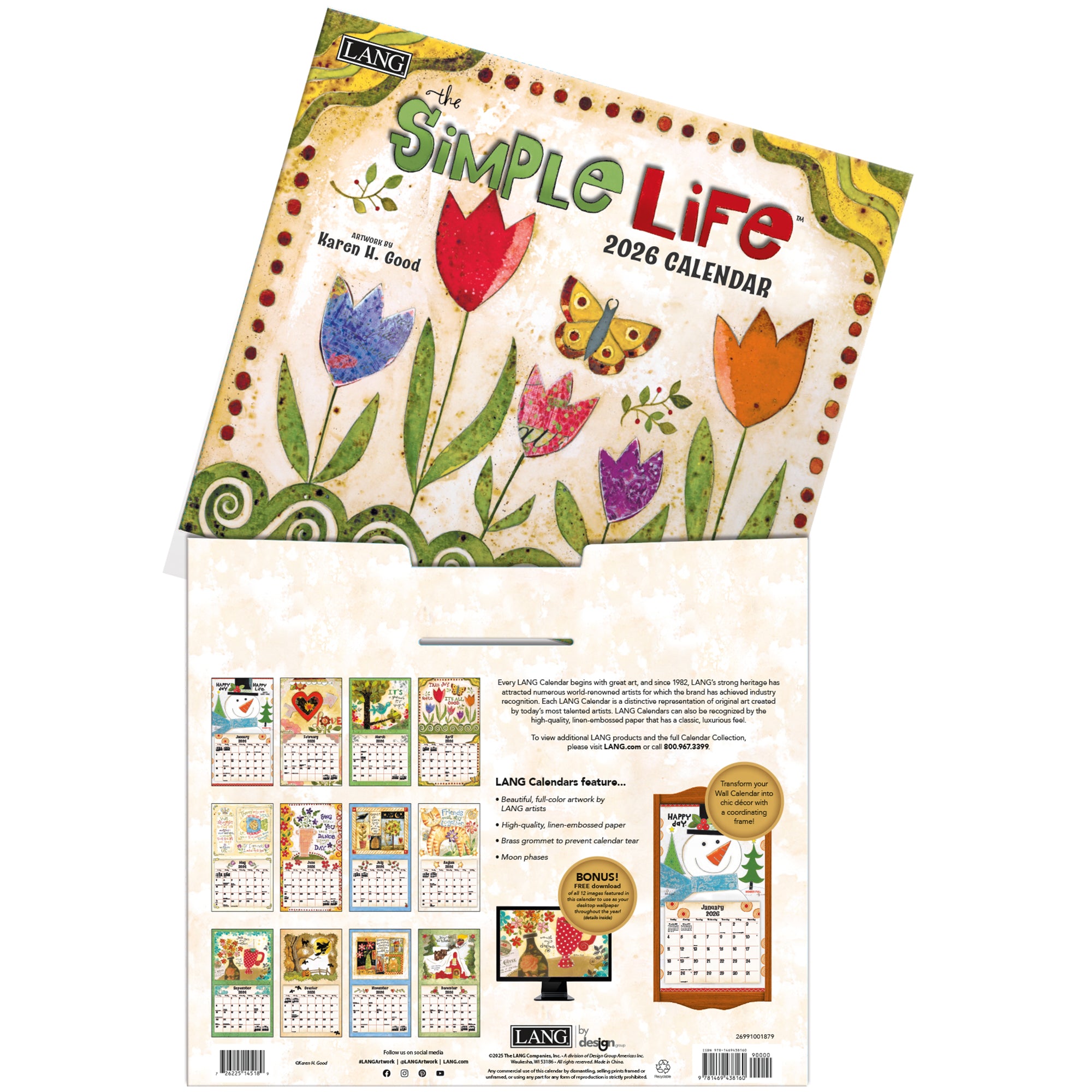 2026 LANG Simple Life - Deluxe Wall Calendar