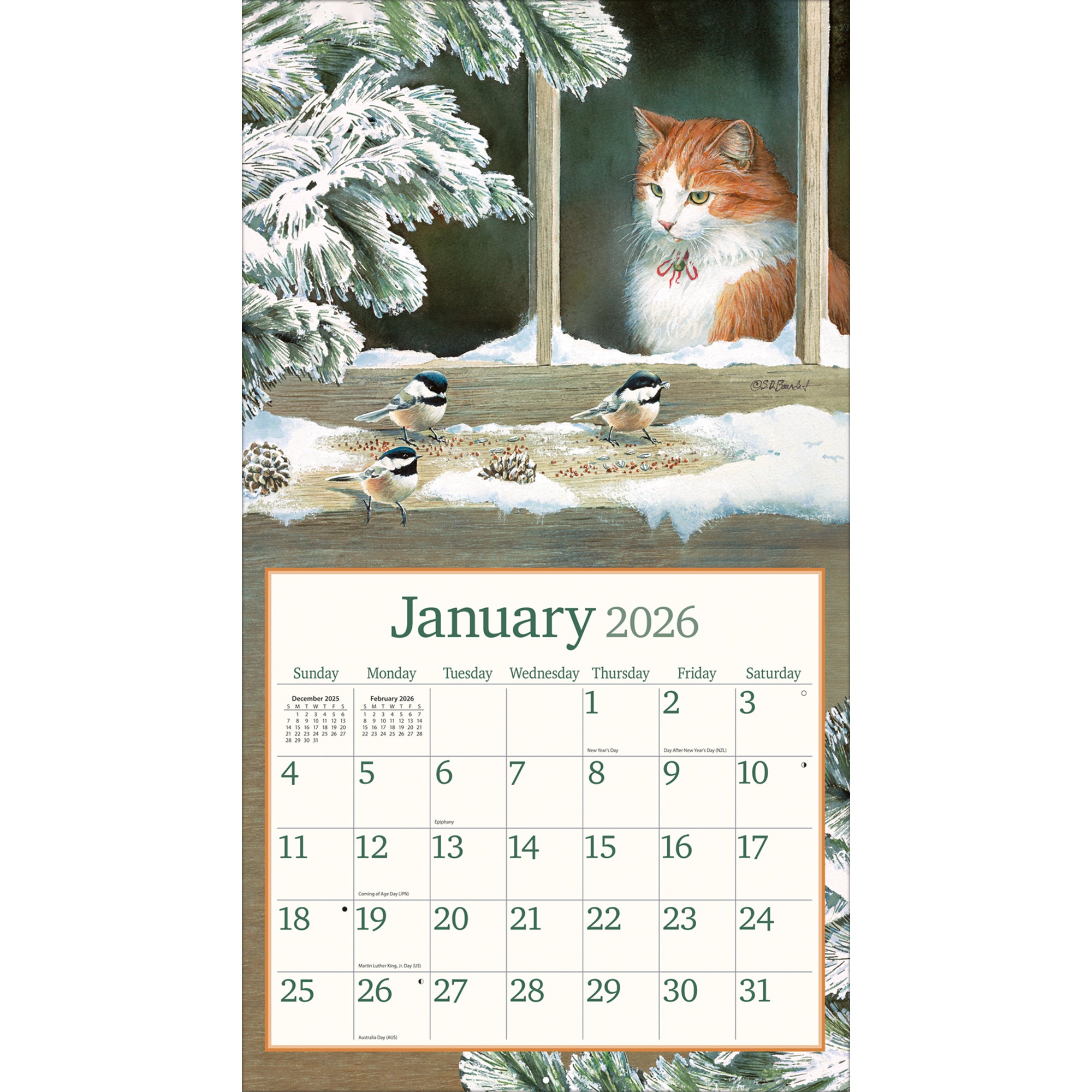 2026 LANG Cats In The Country - Deluxe Wall Calendar