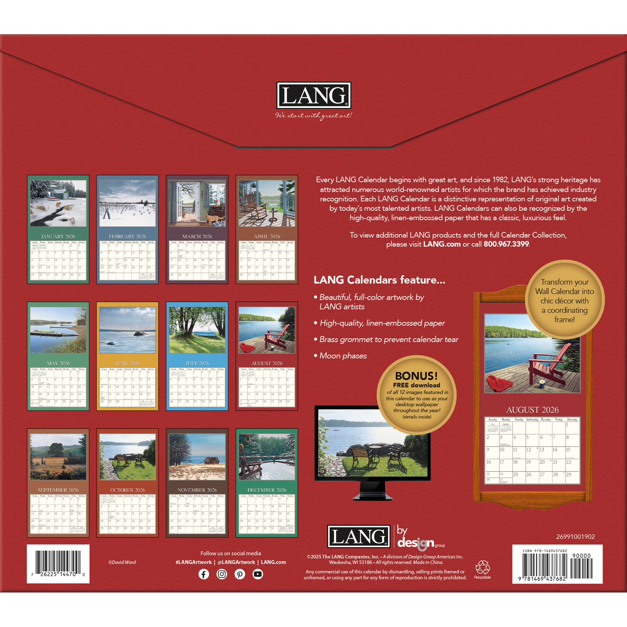 2026 LANG Cottage Country - Deluxe Wall Calendar