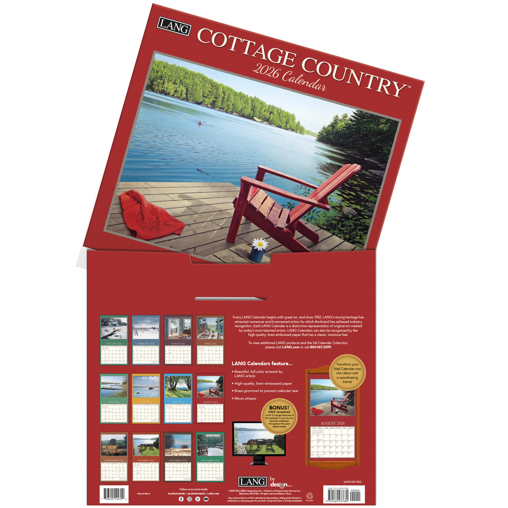 2026 LANG Cottage Country - Deluxe Wall Calendar