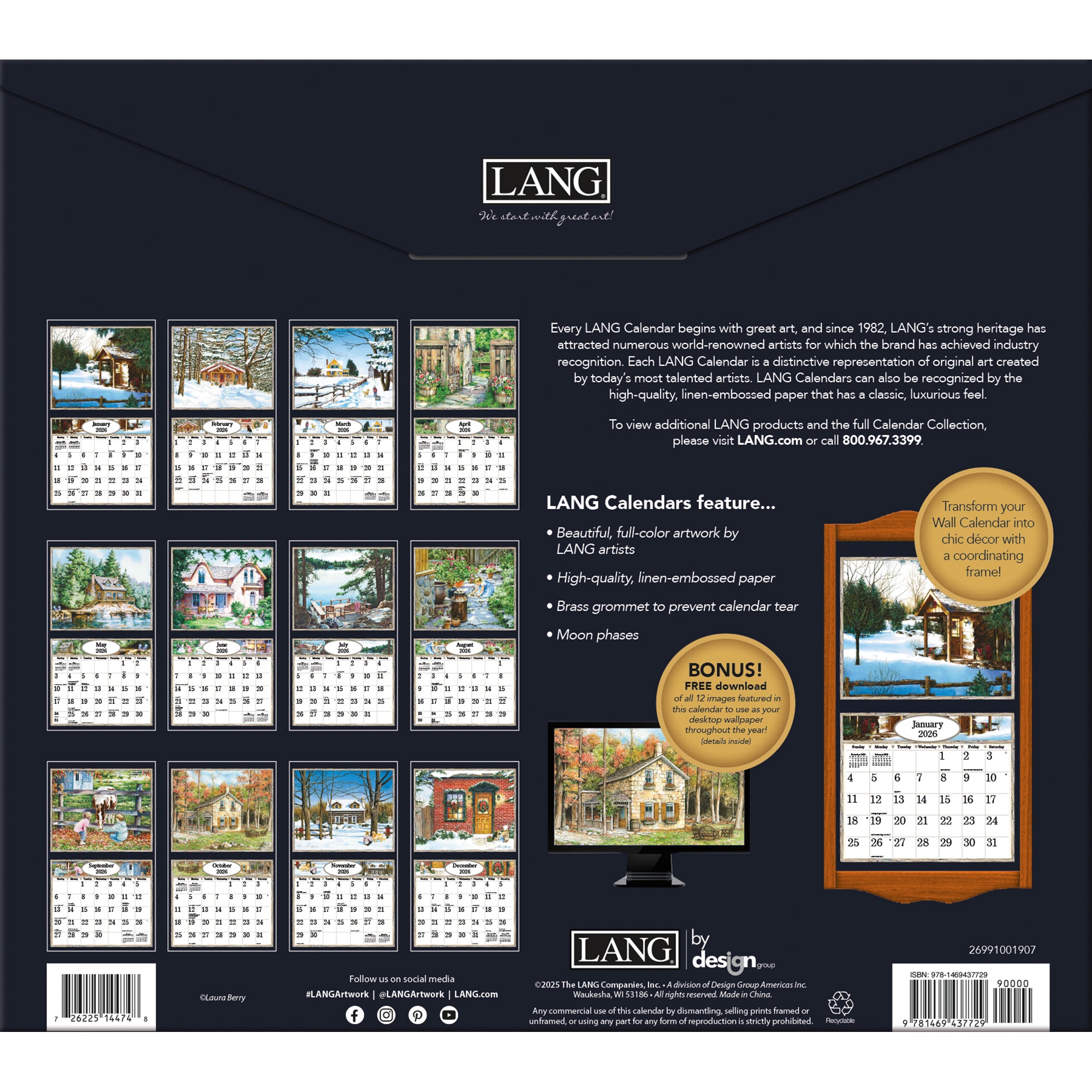 2026 LANG Country Welcome - Deluxe Wall Calendar