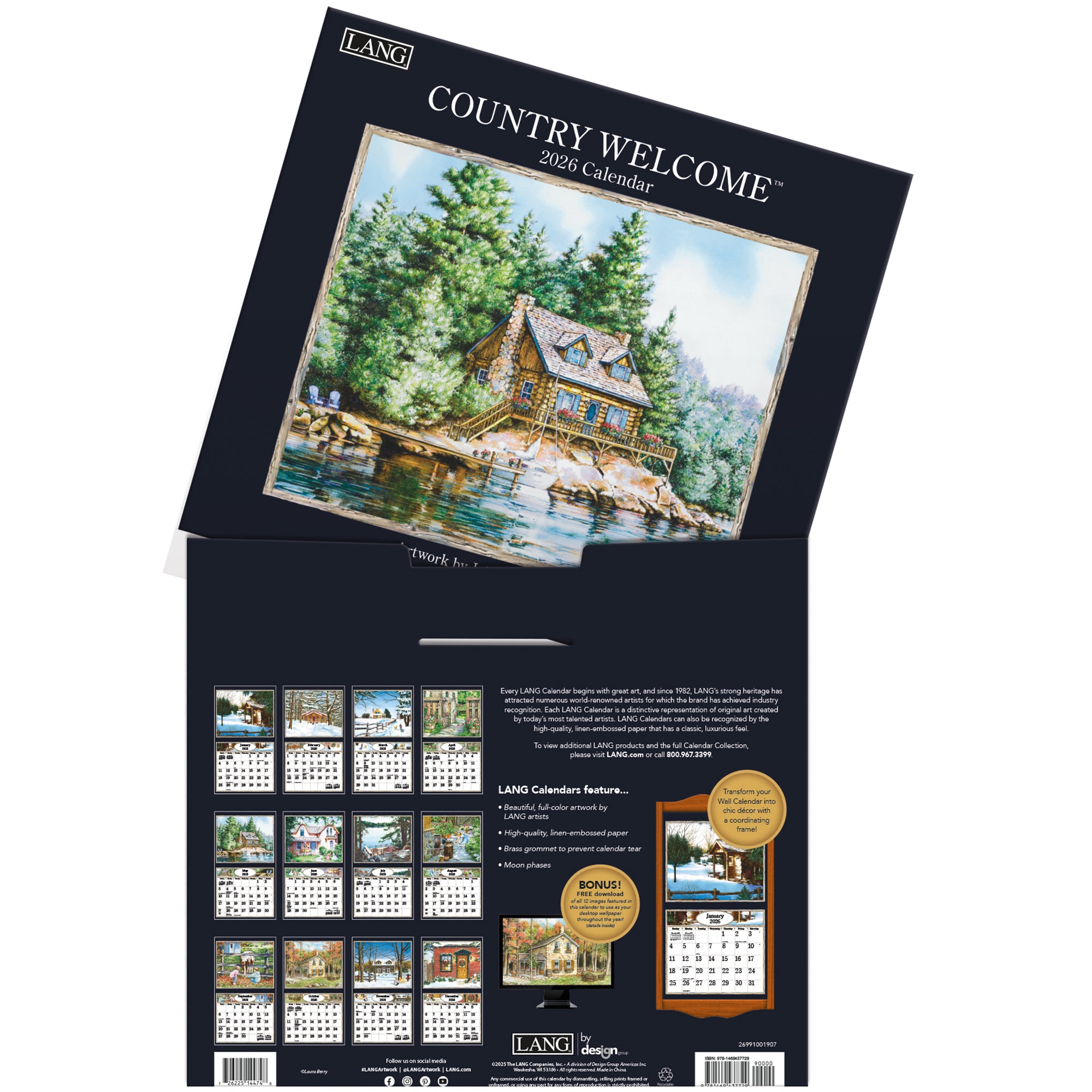 2026 LANG Country Welcome - Deluxe Wall Calendar