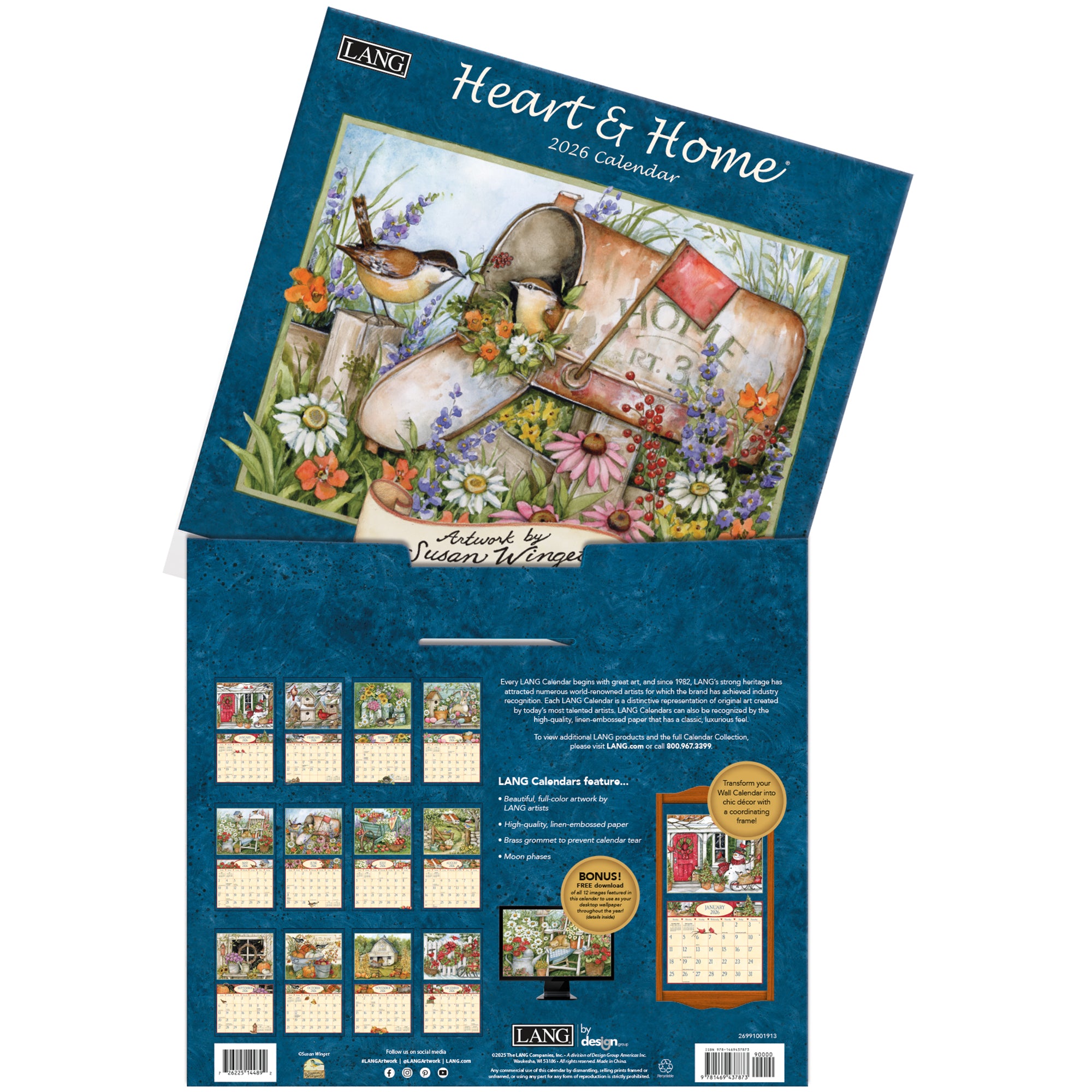 2026 LANG Heart & Home - Deluxe Wall Calendar - DAMAGED PACKAGING
