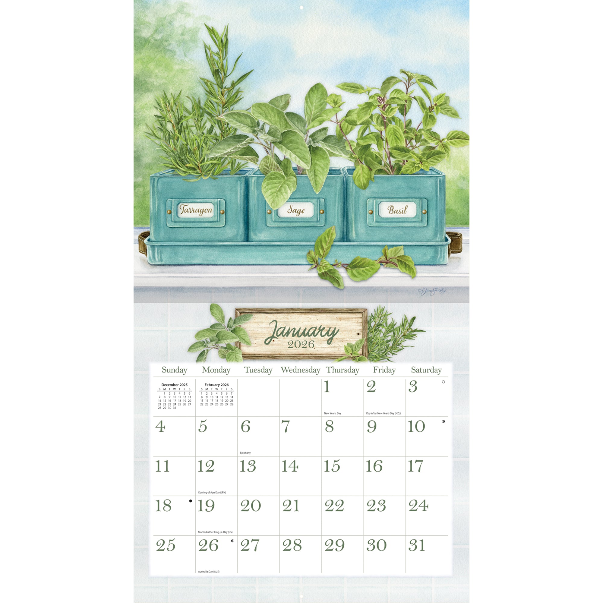 2026 LANG Herb Garden - Deluxe Wall Calendar