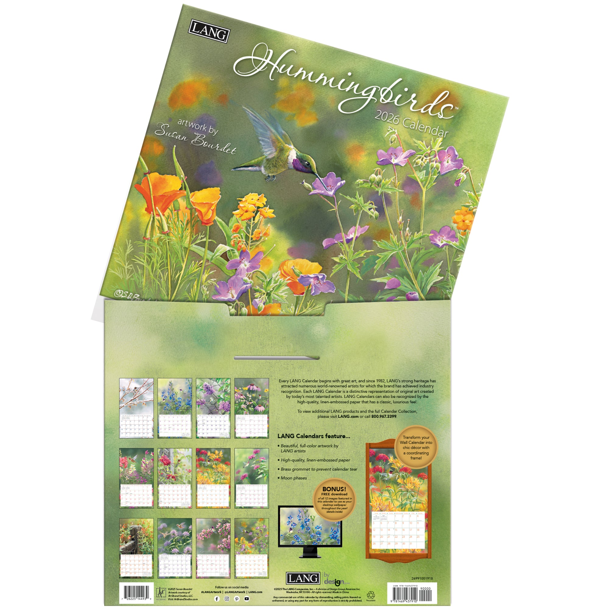 2026 LANG Hummingbirds - Deluxe Wall Calendar