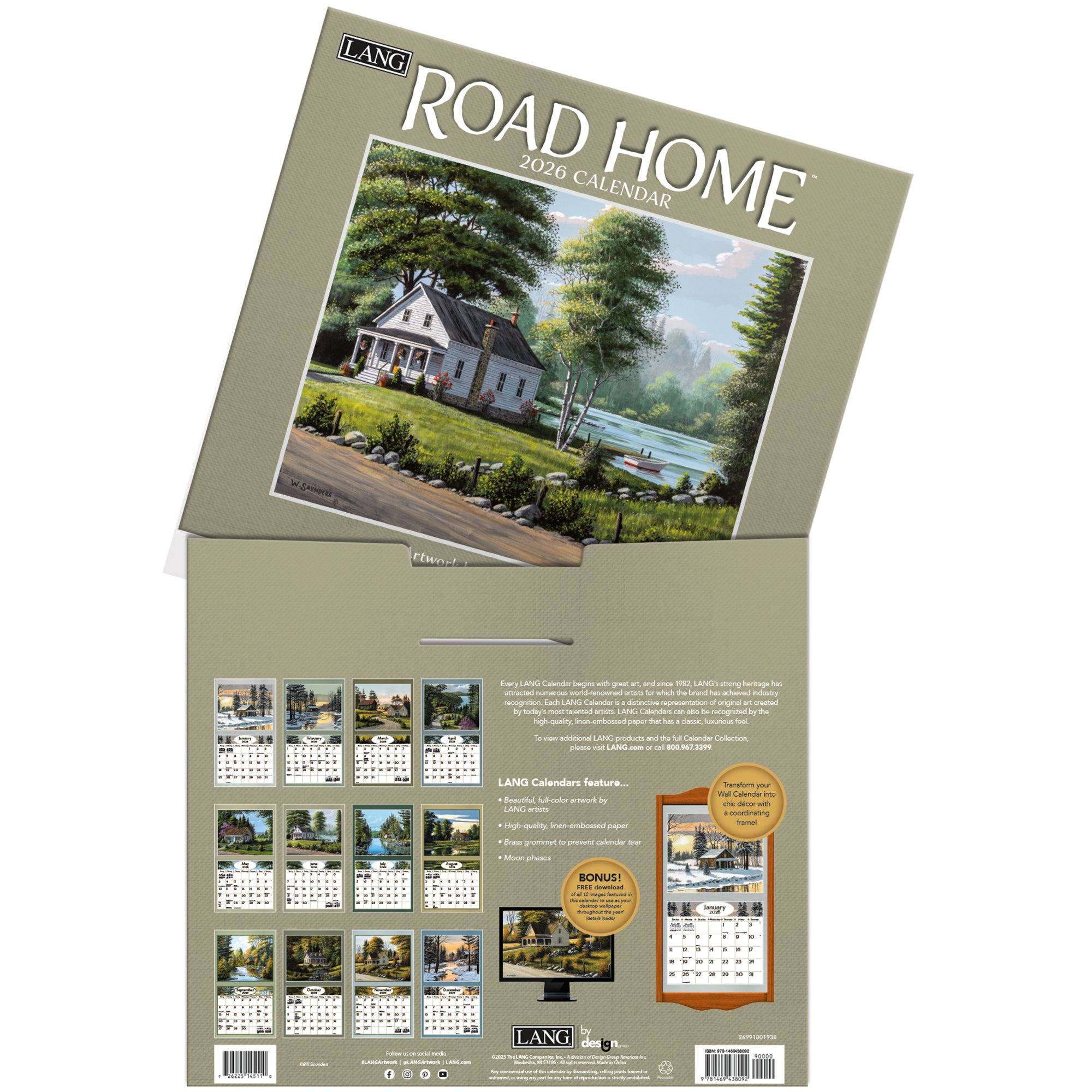 2026 LANG Road Home - Deluxe Wall Calendar