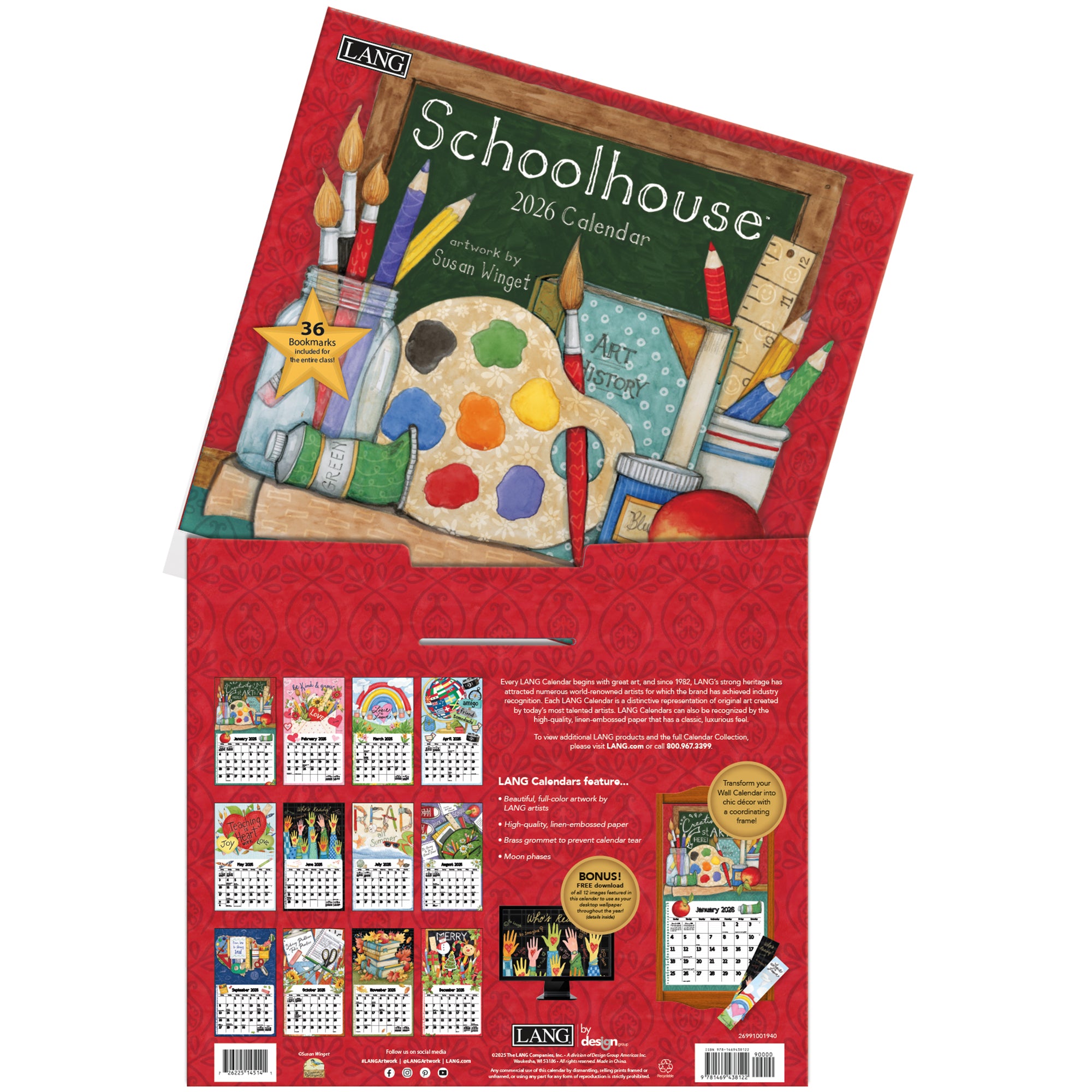 2026 LANG Schoolhouse - Deluxe Wall Calendar
