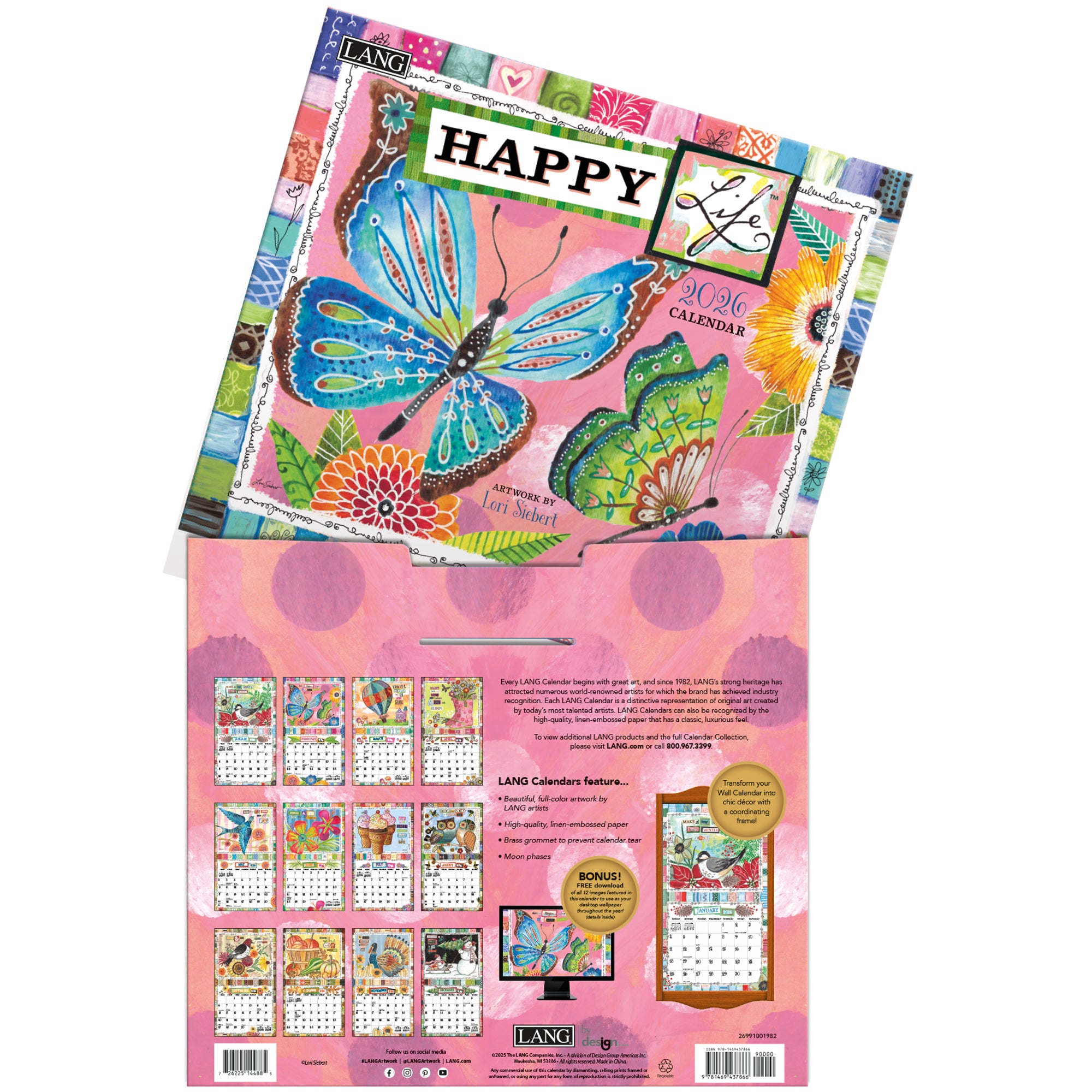 2026 LANG Happy Life - Deluxe Wall Calendar