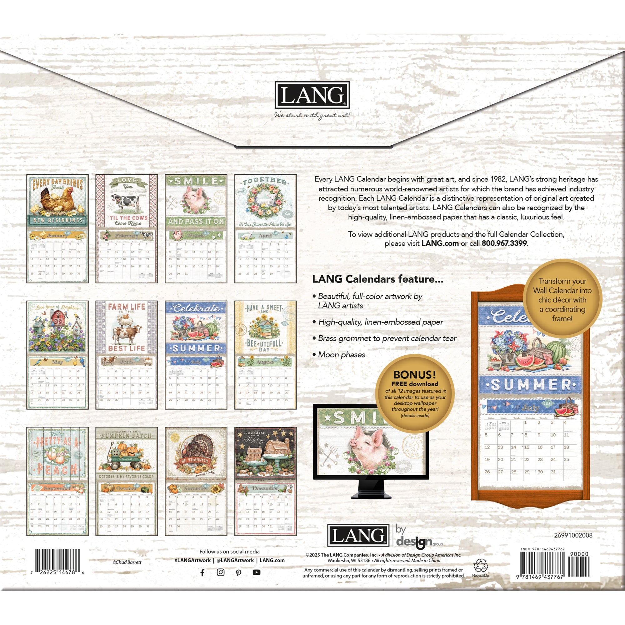 2026 LANG Farmhouse - Deluxe Wall Calendar