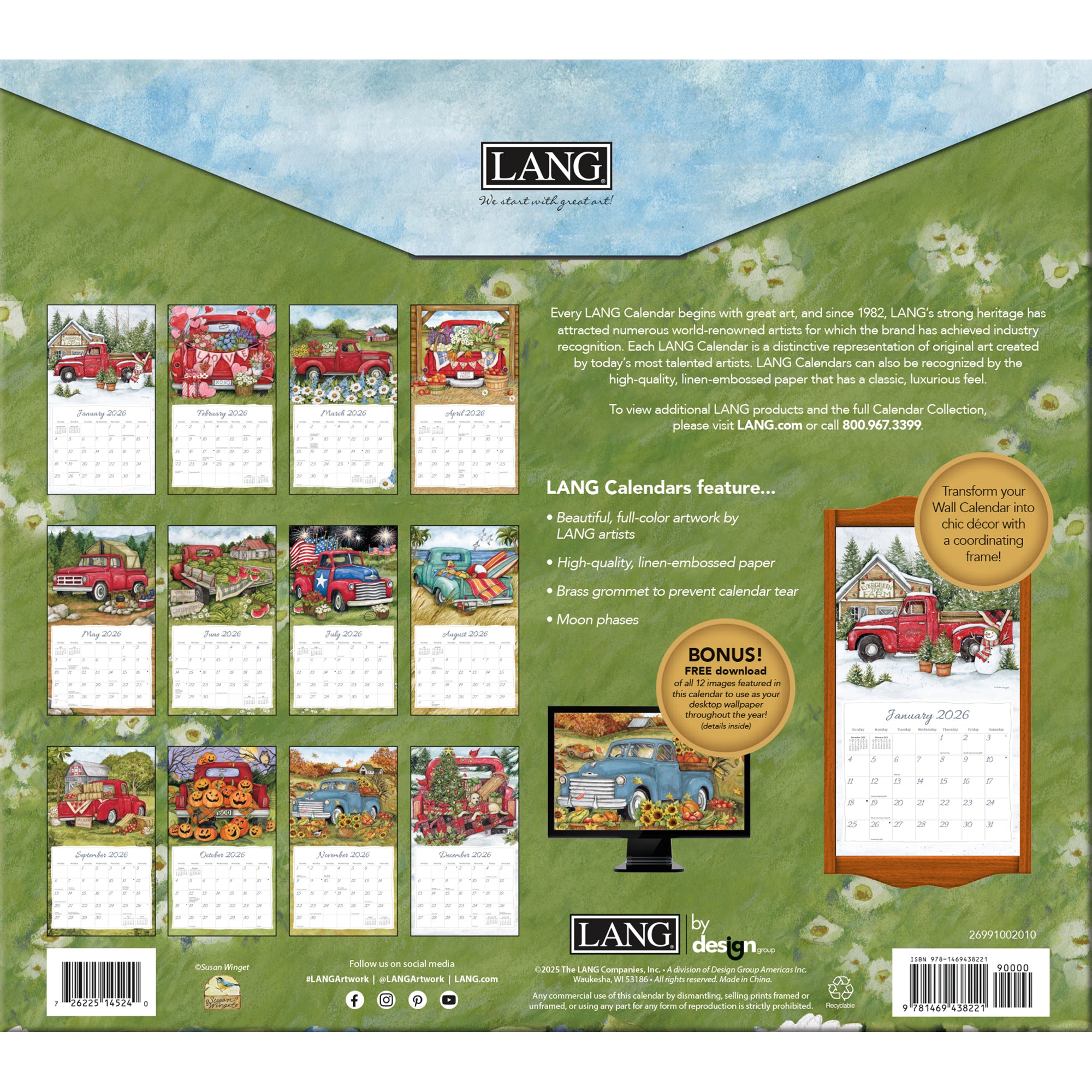 2026 LANG Truckin' Along - Deluxe Wall Calendar