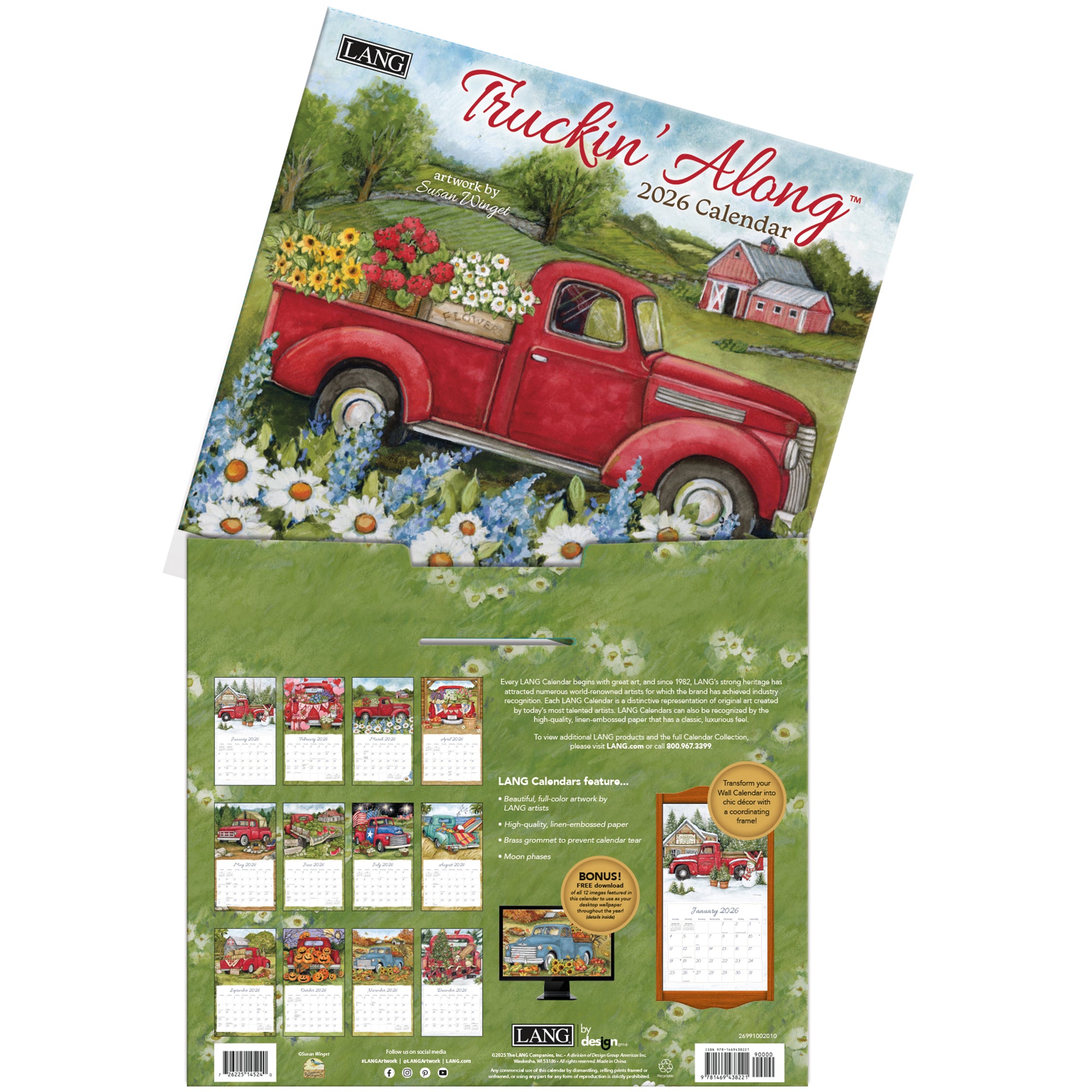 2026 LANG Truckin' Along - Deluxe Wall Calendar