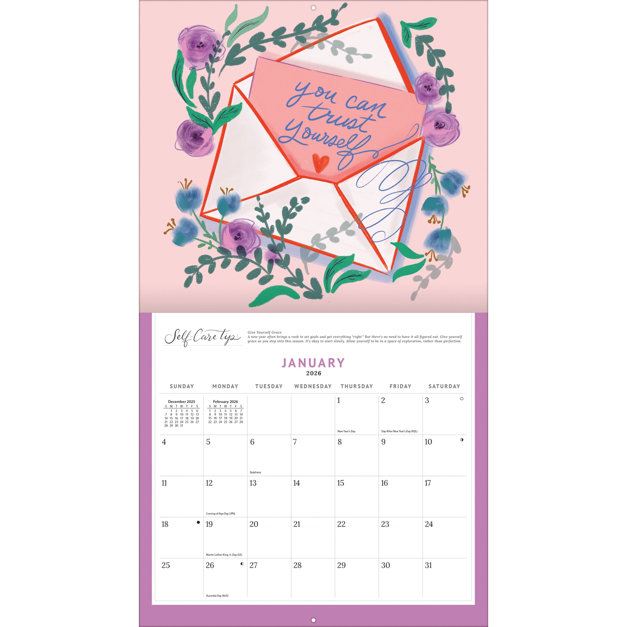 2026 LANG Be Gentle With Yourself - Deluxe Wall Calendar