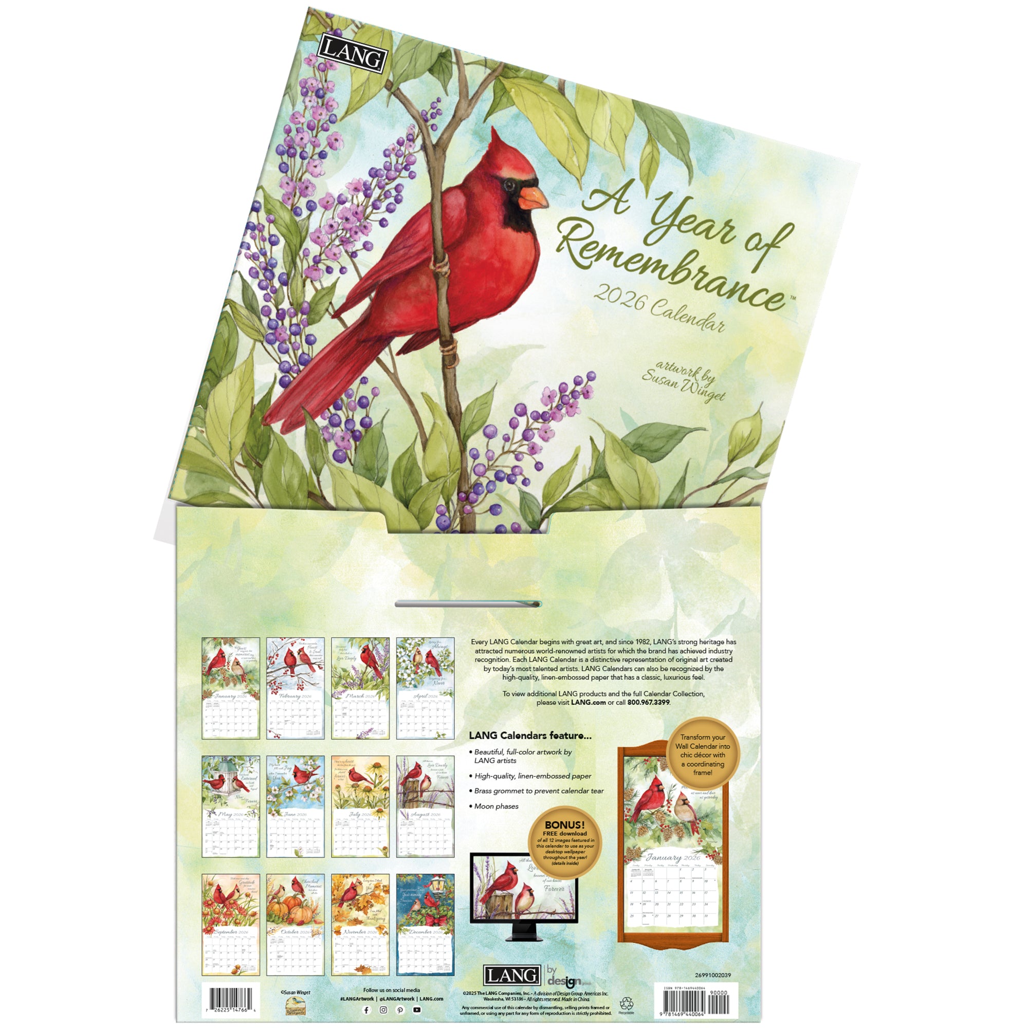 2026 LANG A Year Of Remembrance - Deluxe Wall Calendar