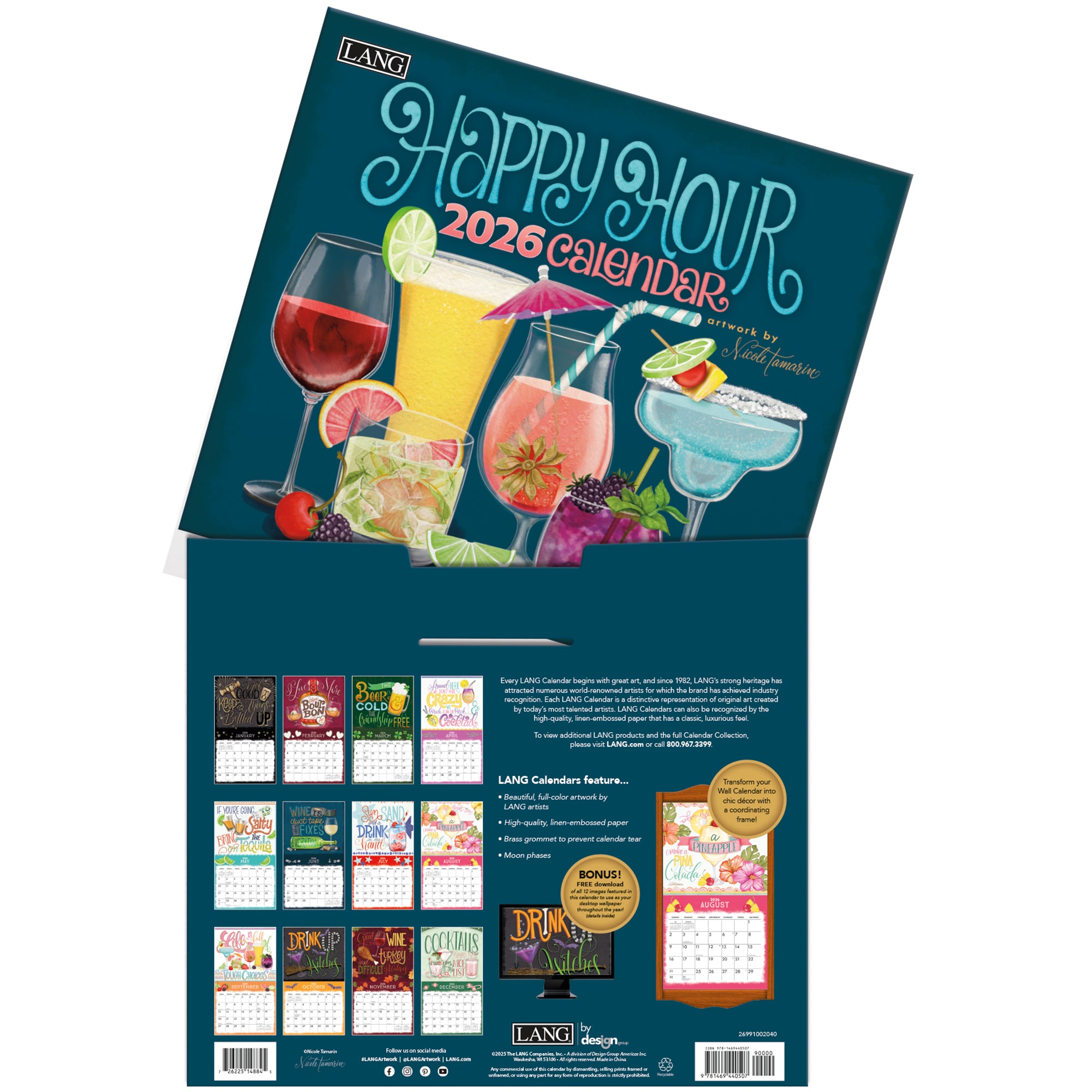 2026 LANG Happy Hour - Deluxe Wall Calendar