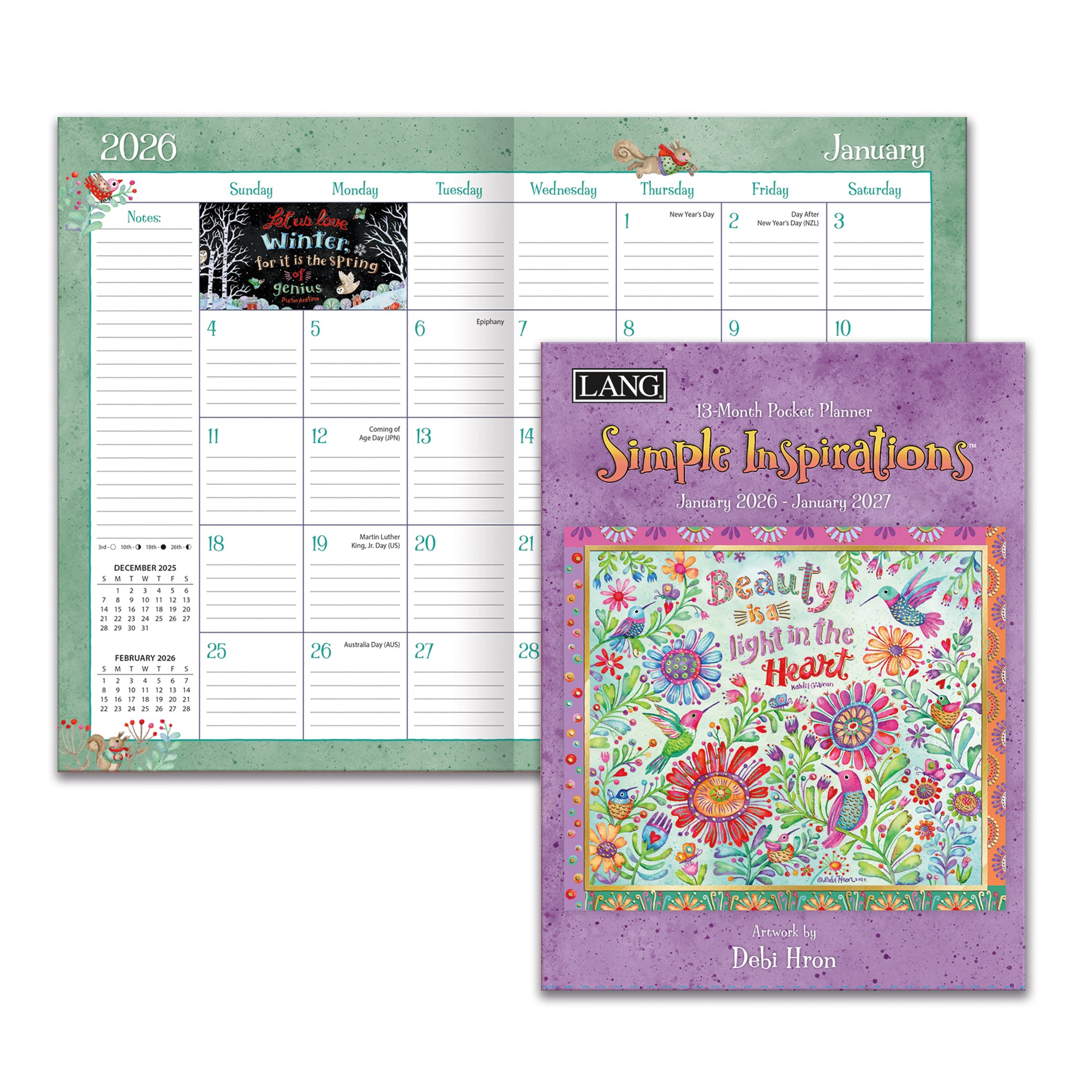 2026 LANG Simple Inspirations - 13 Month Monthly Pocket Diary/Planner