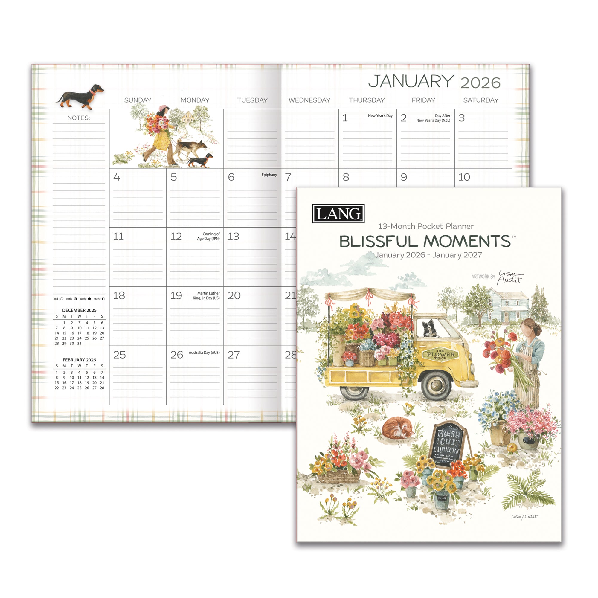 2026 LANG Blissful Moments - 13 Month Monthly Pocket Diary/Planner