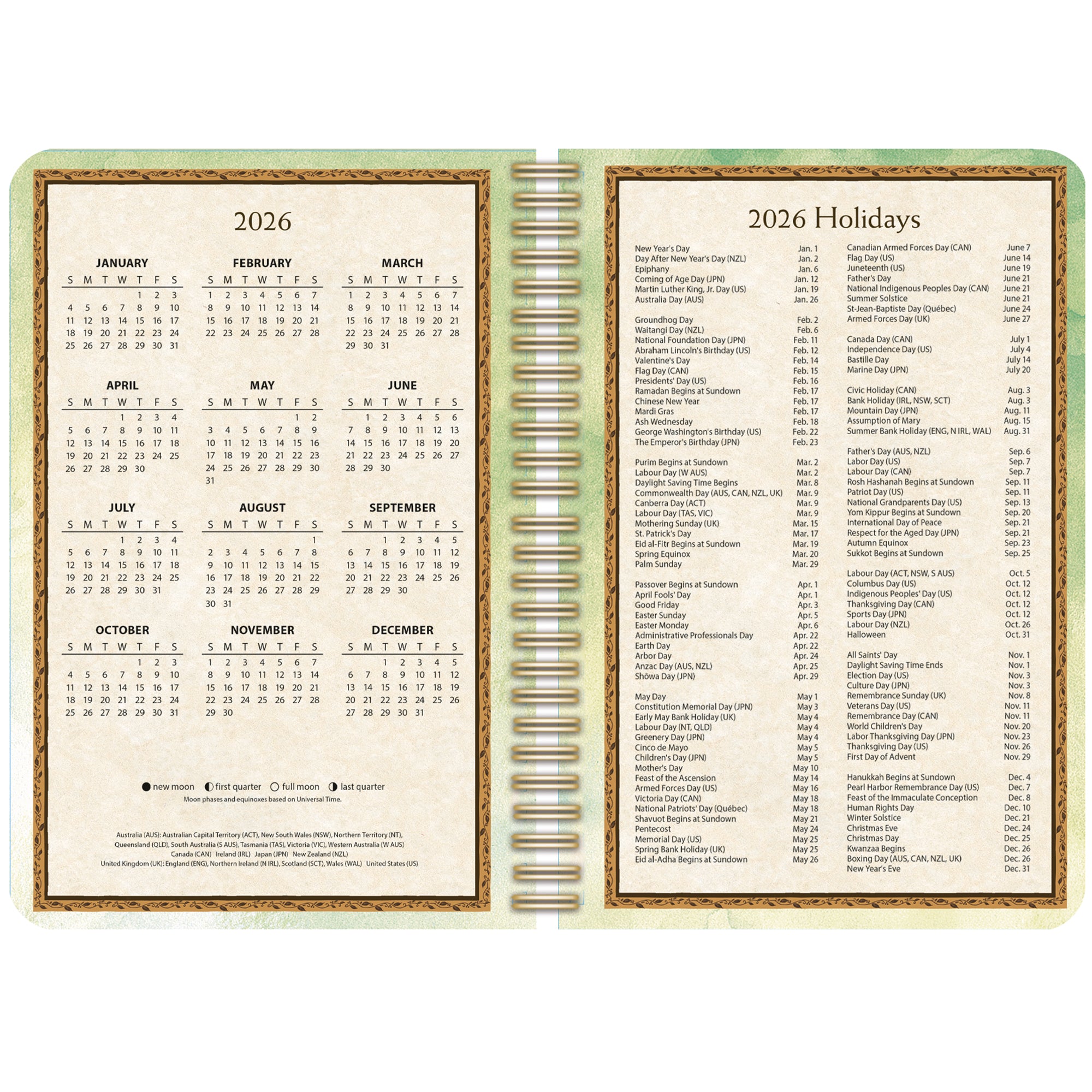 2026 LANG Bountiful Blessings - Spiral Monthly & Weekly Engagement Diary/Planner