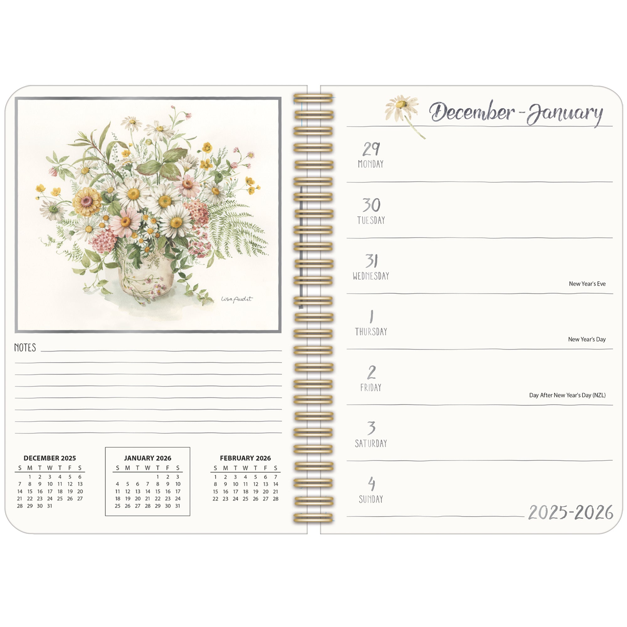 2026 LANG Watercolor Seasons - Spiral Monthly & Weekly Engagement Diary/Planner